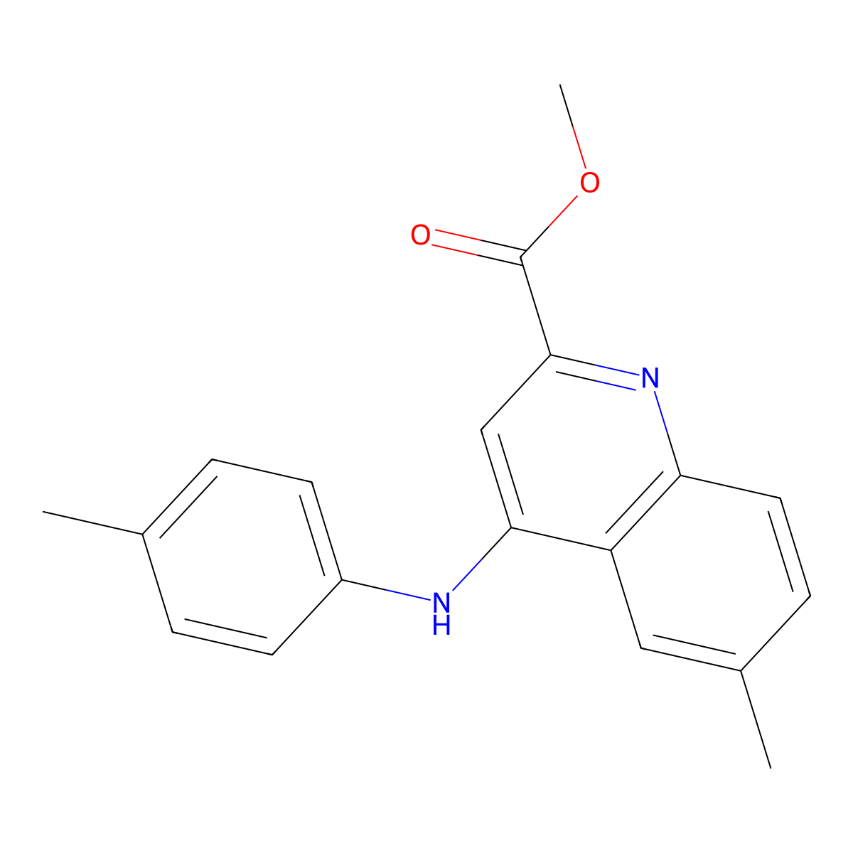 Methyl 6-methyl-4-(p-tolylamino)quinoline-2-carboxylate molecular structure, CAS 1207058-65-8