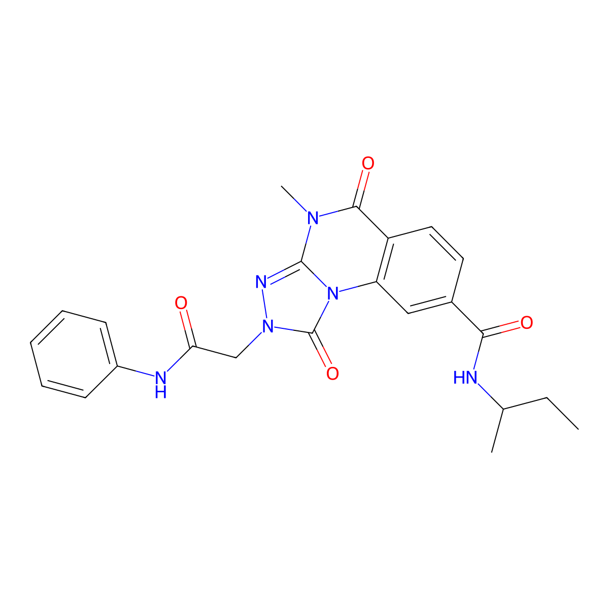 N-(butan-2-yl)-4-methyl-1,5-dioxo-2-[(phenylcarbamoyl)methyl]-1H,2H,4H,5H-[1,2,4]triazolo[4,3-a]quinazoline-8-carboxamide molecular structure, CAS 1207058-75-0