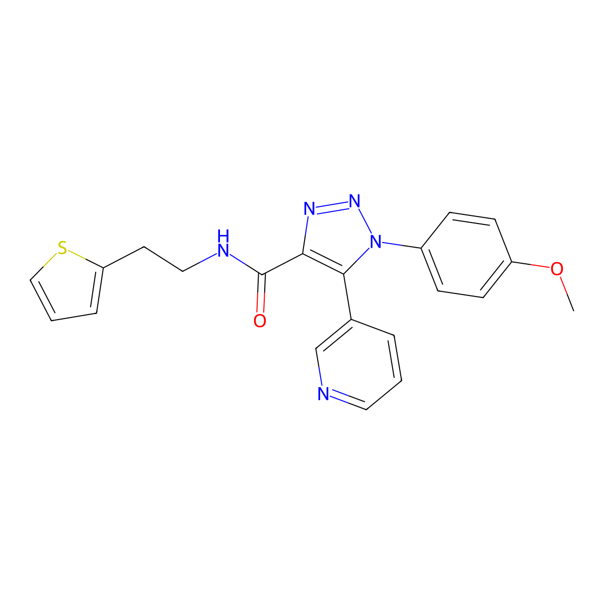 1-(4-methoxyphenyl)-5-(pyridin-3-yl)-N-[2-(thiophen-2-yl)ethyl]-1H-1,2,3-triazole-4-carboxamide molecular structure, CAS 1207058-88-5
