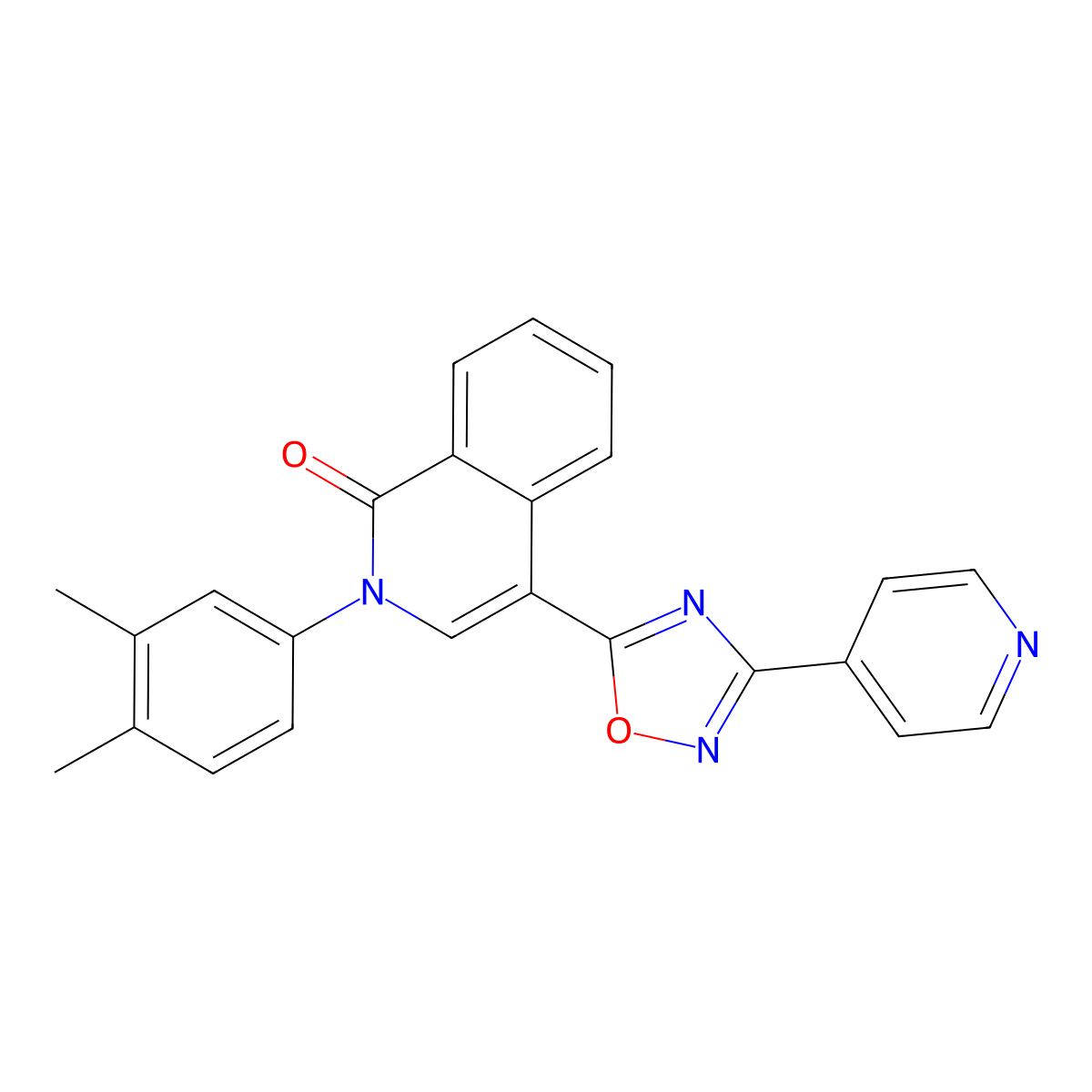 2-(3,4-dimethylphenyl)-4-(3-(pyridin-4-yl)-1,2,4-oxadiazol-5-yl)isoquinolin-1(2H)-one molecular structure, CAS 1207058-89-6