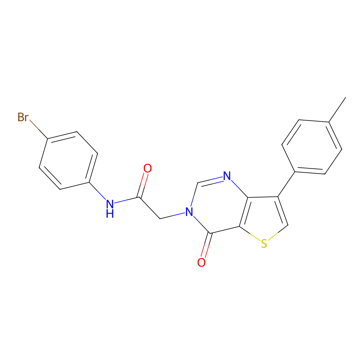 N-(4-bromophenyl)-2-[7-(4-methylphenyl)-4-oxothieno[3,2-d]pyrimidin-3(4H)-yl]acetamide molecular structure, CAS 1207058-94-3
