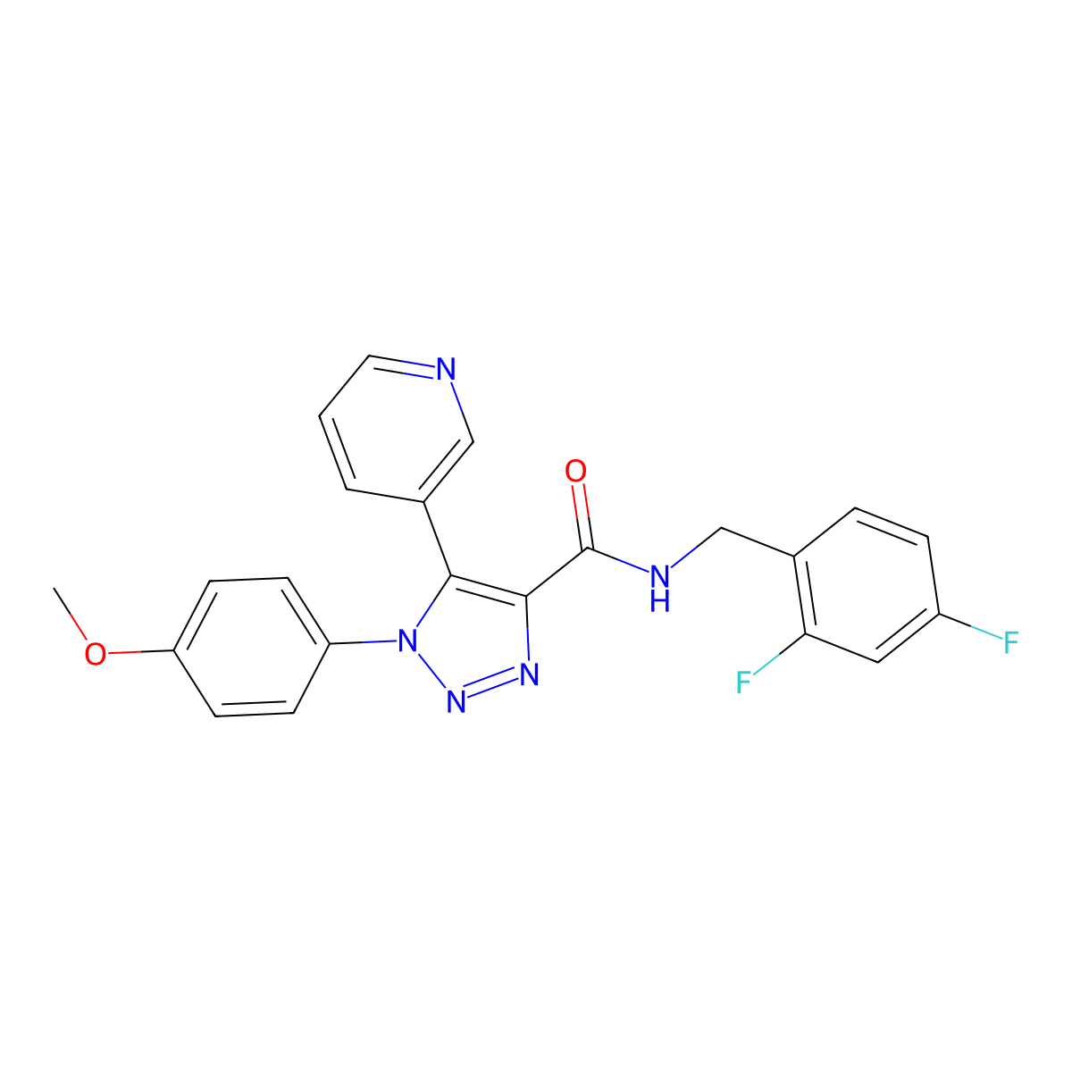 N-[(2,4-difluorophenyl)methyl]-1-(4-methoxyphenyl)-5-(pyridin-3-yl)-1H-1,2,3-triazole-4-carboxamide molecular structure, CAS 1207058-95-4