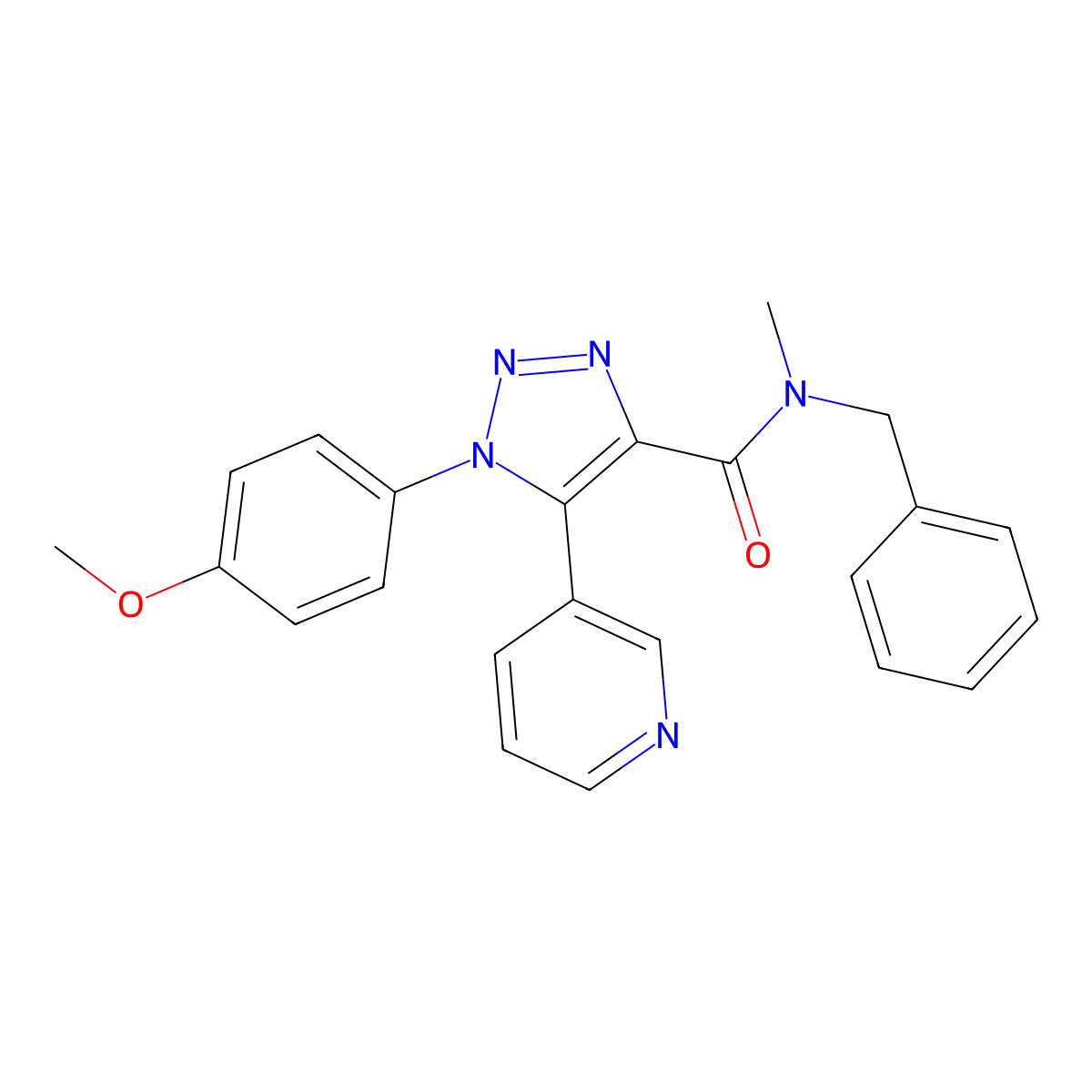 N-benzyl-1-(4-methoxyphenyl)-N-methyl-5-(pyridin-3-yl)-1H-1,2,3-triazole-4-carboxamide molecular structure, CAS 1207058-99-8