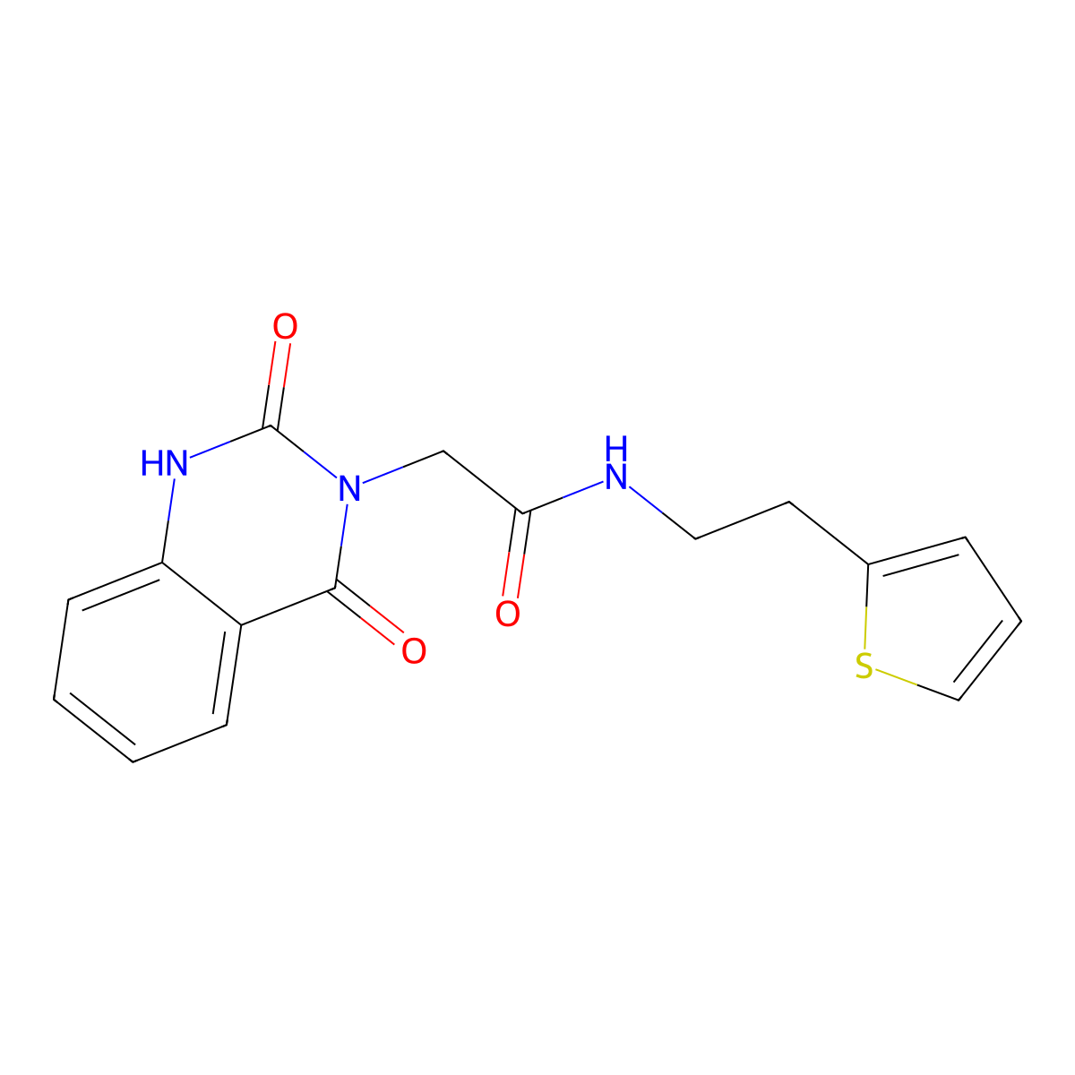 2-(2,4-dioxo-1,2,3,4-tetrahydroquinazolin-3-yl)-N-[2-(thiophen-2-yl)ethyl]acetamide molecular structure, CAS 1207059-17-3