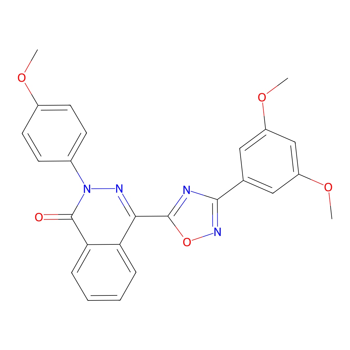 4-[3-(3,5-dimethoxyphenyl)-1,2,4-oxadiazol-5-yl]-2-(4-methoxyphenyl)phthalazin-1(2H)-one molecular structure, CAS 1207059-18-4