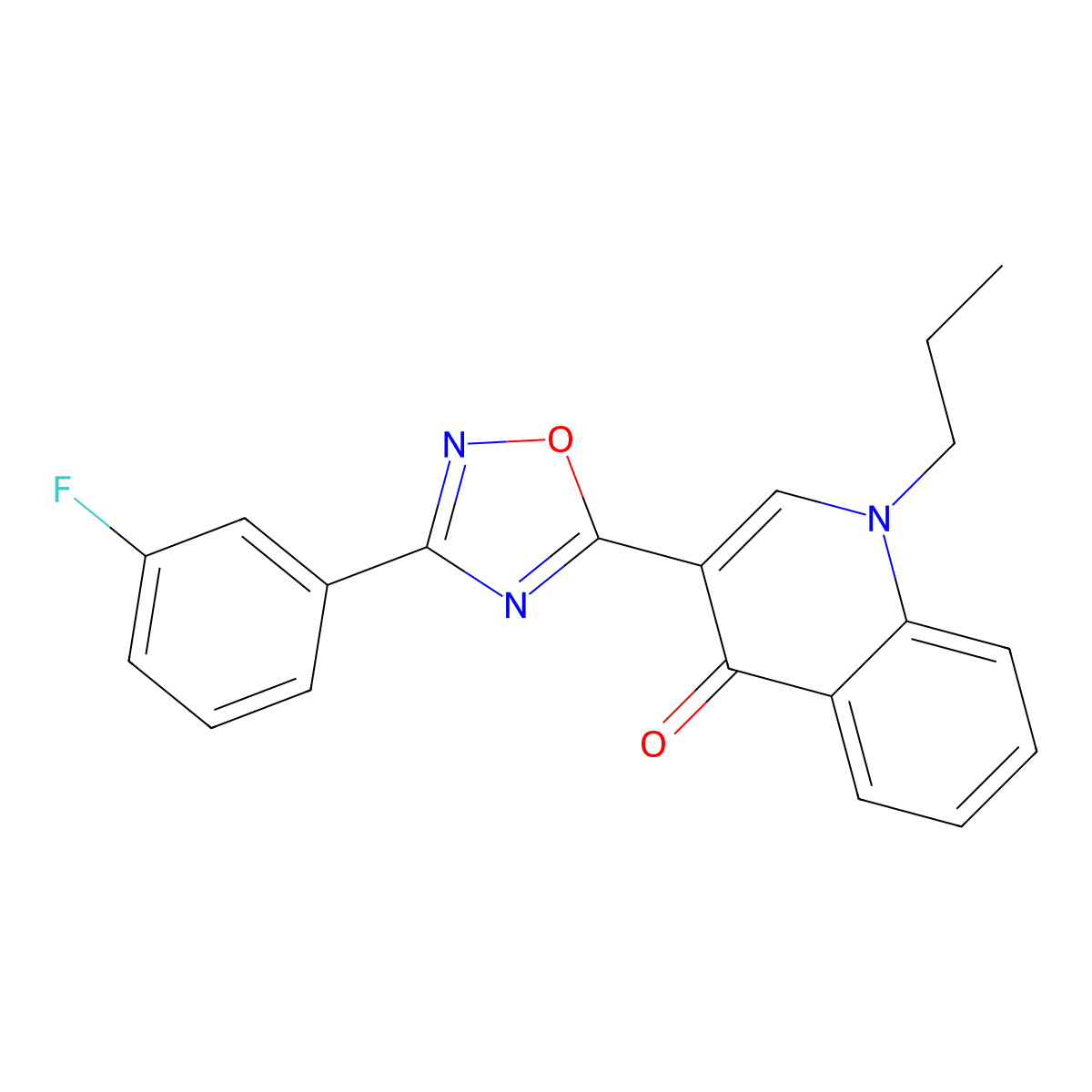 3-[3-(3-fluorophenyl)-1,2,4-oxadiazol-5-yl]-1-propylquinolin-4(1H)-one molecular structure, CAS 1207059-28-6
