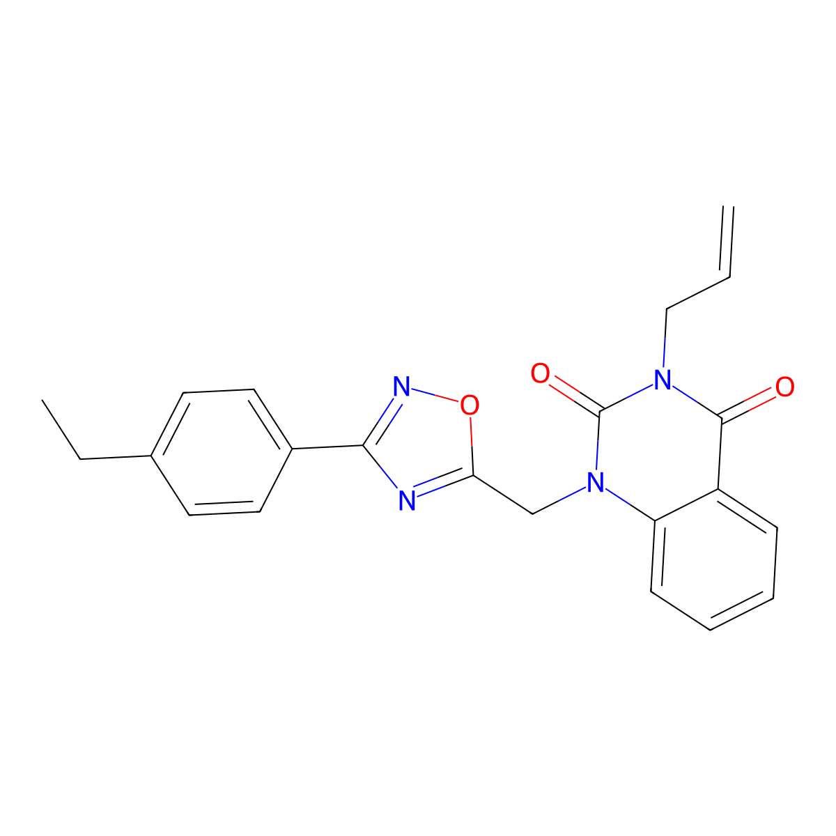 3-allyl-1-((3-(4-ethylphenyl)-1,2,4-oxadiazol-5-yl)methyl)quinazoline-2,4(1H,3H)-dione molecular structure, CAS 1207059-29-7