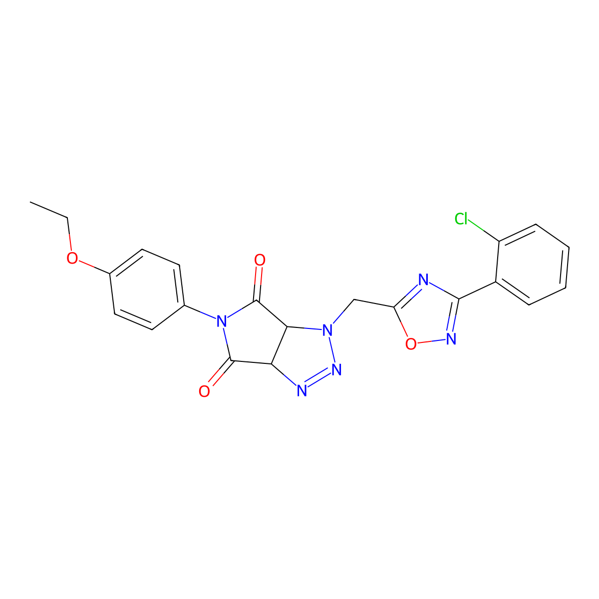 1-((3-(2-chlorophenyl)-1,2,4-oxadiazol-5-yl)methyl)-5-(4-ethoxyphenyl)-1,6a-dihydropyrrolo[3,4-d][1,2,3]triazole-4,6(3aH,5H)-dione molecular structure, CAS 1207059-34-4