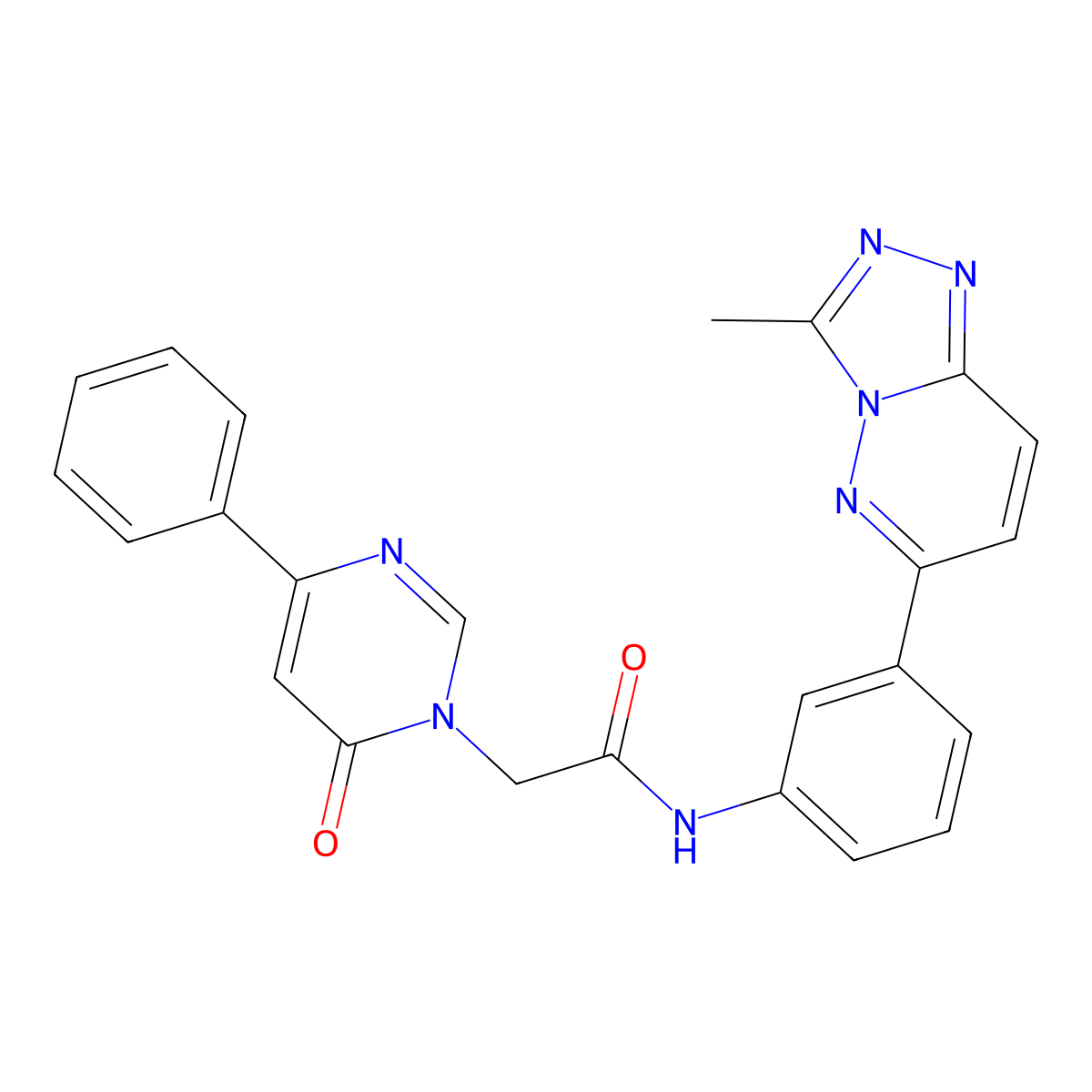 N-(3-(3-methyl-[1,2,4]triazolo[4,3-b]pyridazin-6-yl)phenyl)-2-(6-oxo-4-phenylpyrimidin-1(6H)-yl)acetamide molecular structure, CAS 1207059-48-0