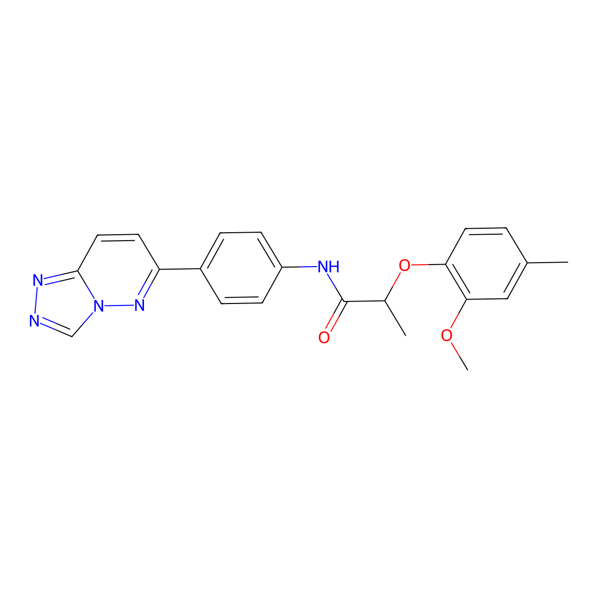 N-(4-([1,2,4]triazolo[4,3-b]pyridazin-6-yl)phenyl)-2-(2-methoxy-4-methylphenoxy)propanamide molecular structure, CAS 1207059-50-4
