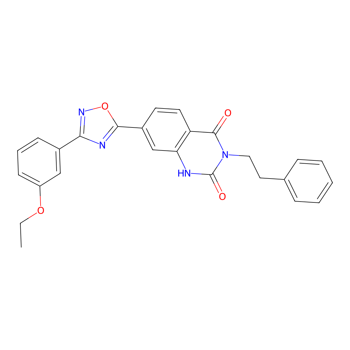 7-(3-(3-ethoxyphenyl)-1,2,4-oxadiazol-5-yl)-3-phenethylquinazoline-2,4(1H,3H)-dione molecular structure, CAS 1207059-51-5