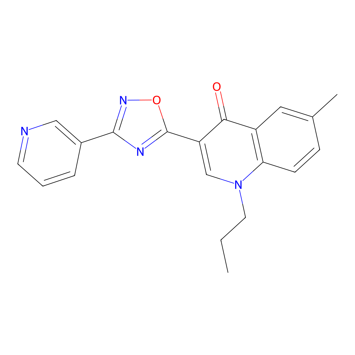 6-Methyl-1-propyl-3-[3-(pyridin-3-yl)-1,2,4-oxadiazol-5-yl]-1,4-dihydroquinolin-4-one molecular structure, CAS 1207059-53-7