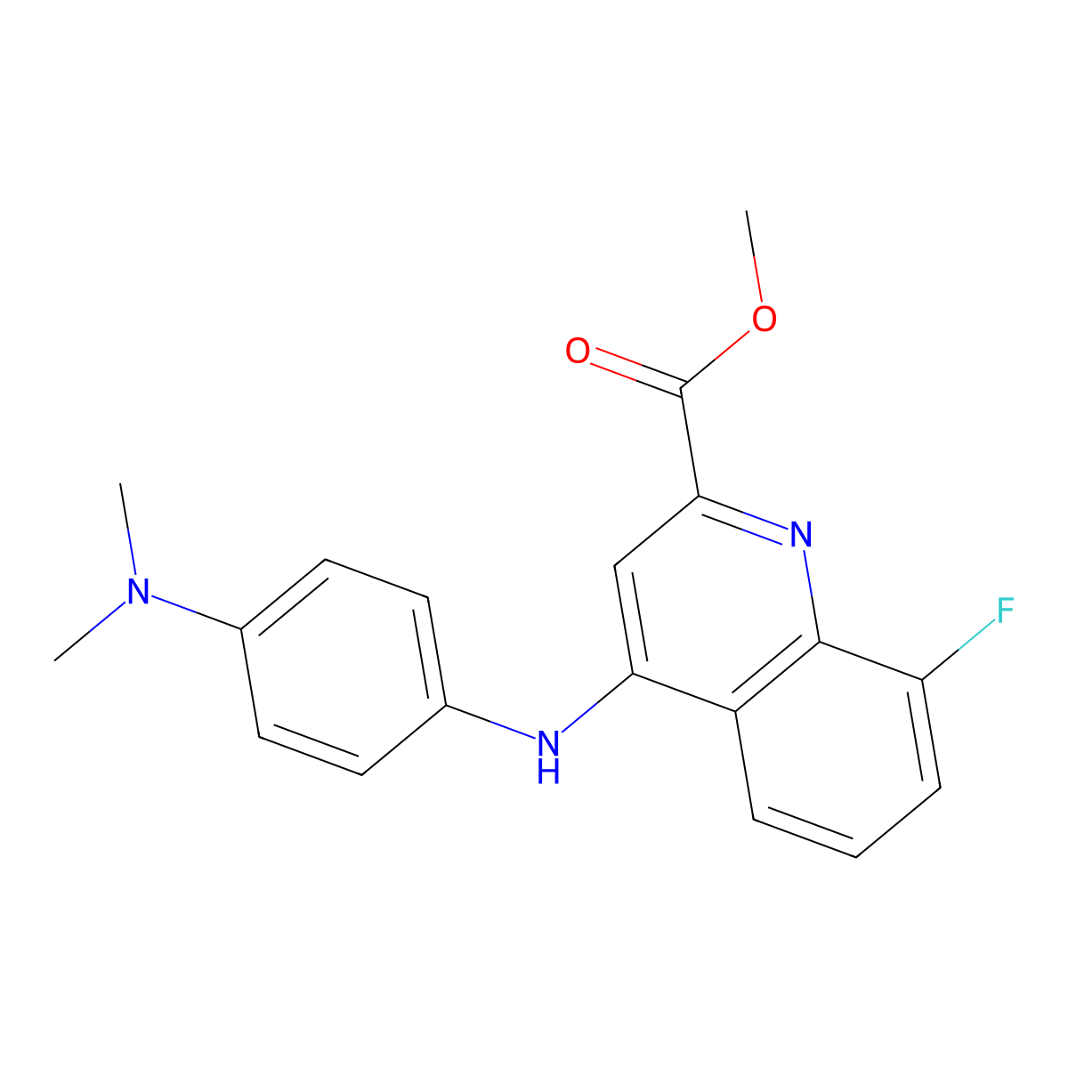 Methyl 4-{[4-(dimethylamino)phenyl]amino}-8-fluoroquinoline-2-carboxylate molecular structure, CAS 1207059-64-0