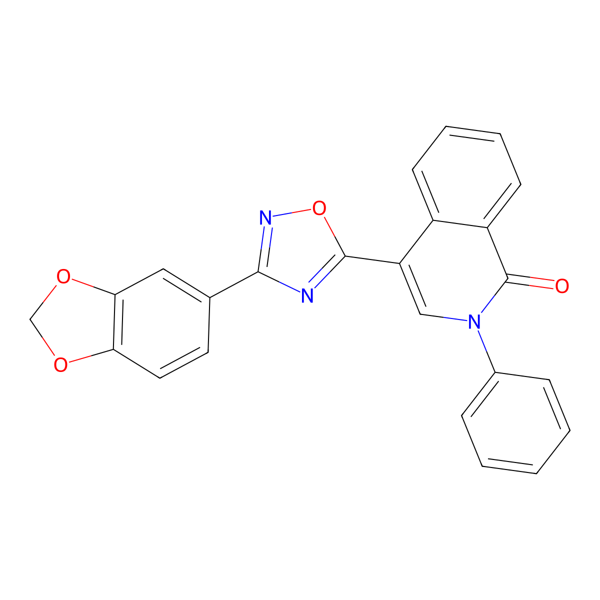 4-[3-(2H-1,3-benzodioxol-5-yl)-1,2,4-oxadiazol-5-yl]-2-phenyl-1,2-dihydroisoquinolin-1-one molecular structure, CAS 1207059-65-1