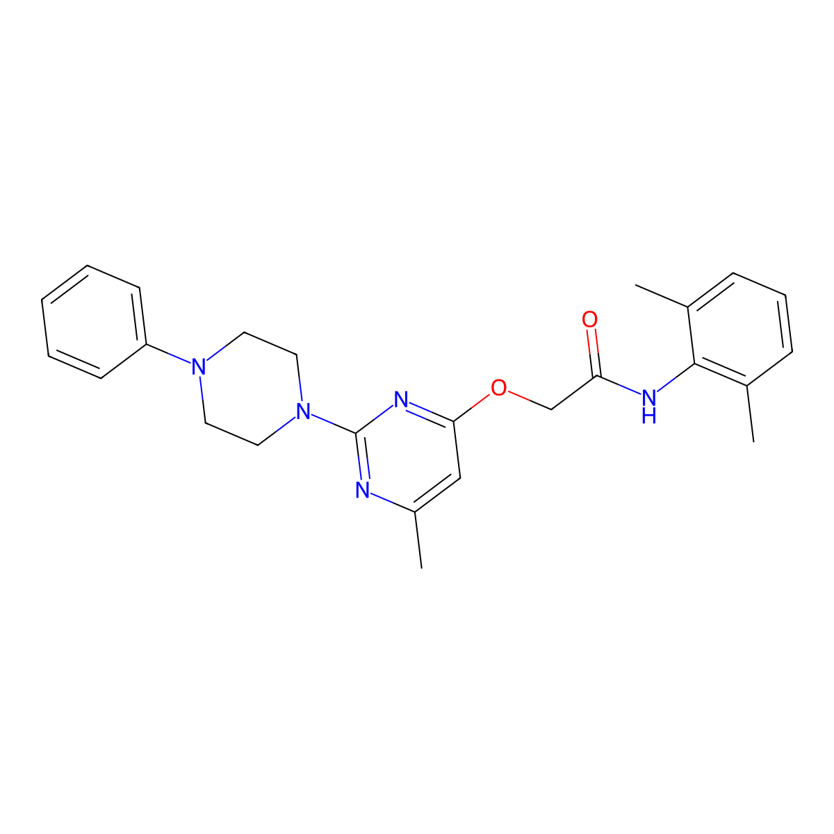 N-(2,6-dimethylphenyl)-2-{[6-methyl-2-(4-phenylpiperazin-1-yl)pyrimidin-4-yl]oxy}acetamide molecular structure, CAS 1207059-67-3