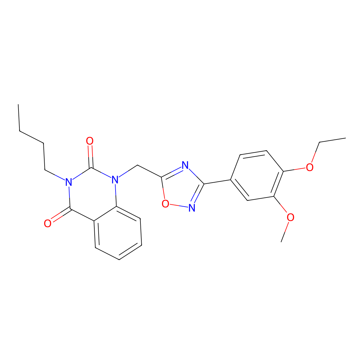 3-butyl-1-((3-(4-ethoxy-3-methoxyphenyl)-1,2,4-oxadiazol-5-yl)methyl)quinazoline-2,4(1H,3H)-dione molecular structure, CAS 1207059-68-4