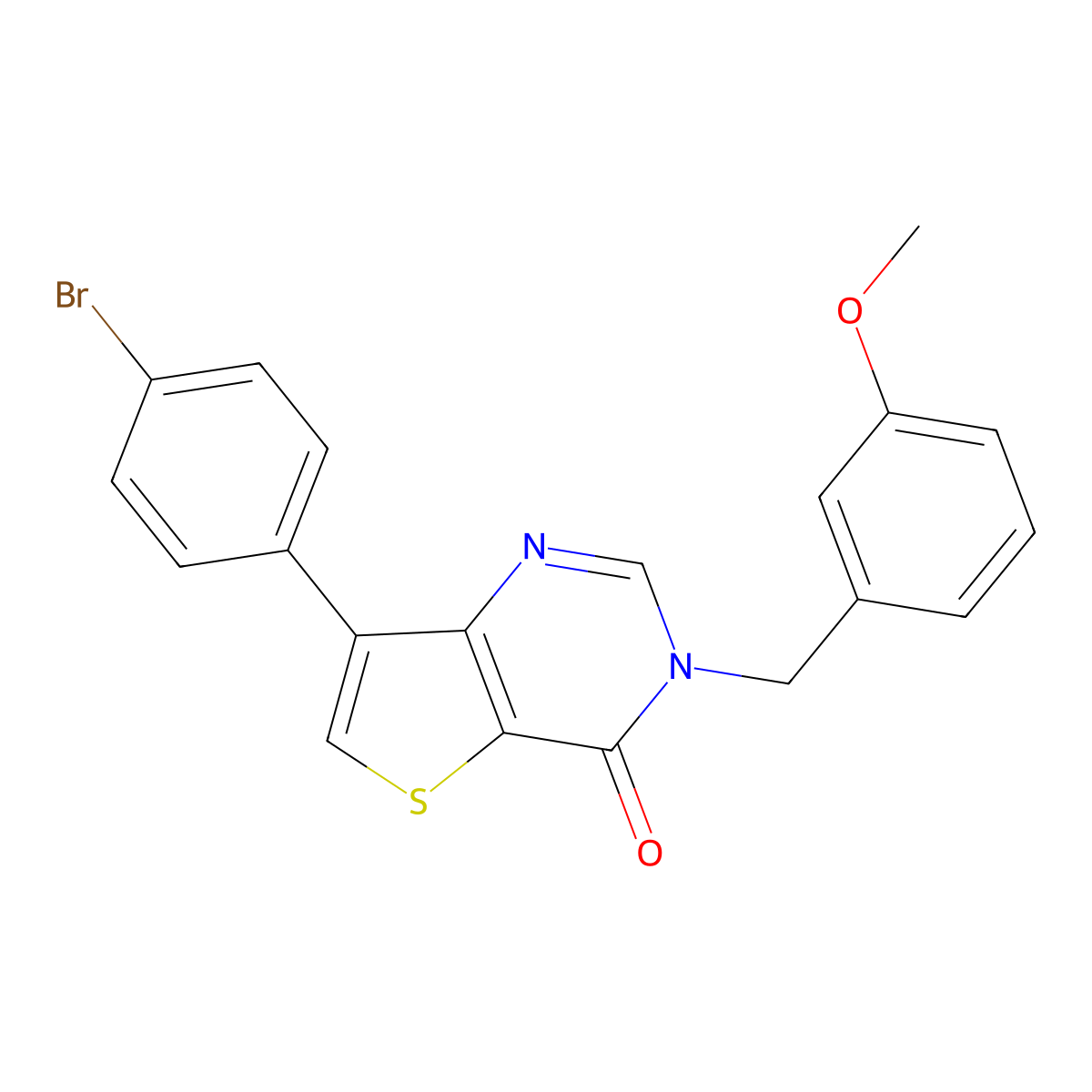 7-(4-bromophenyl)-3-(3-methoxybenzyl)thieno[3,2-d]pyrimidin-4(3H)-one molecular structure, CAS 1207059-84-4