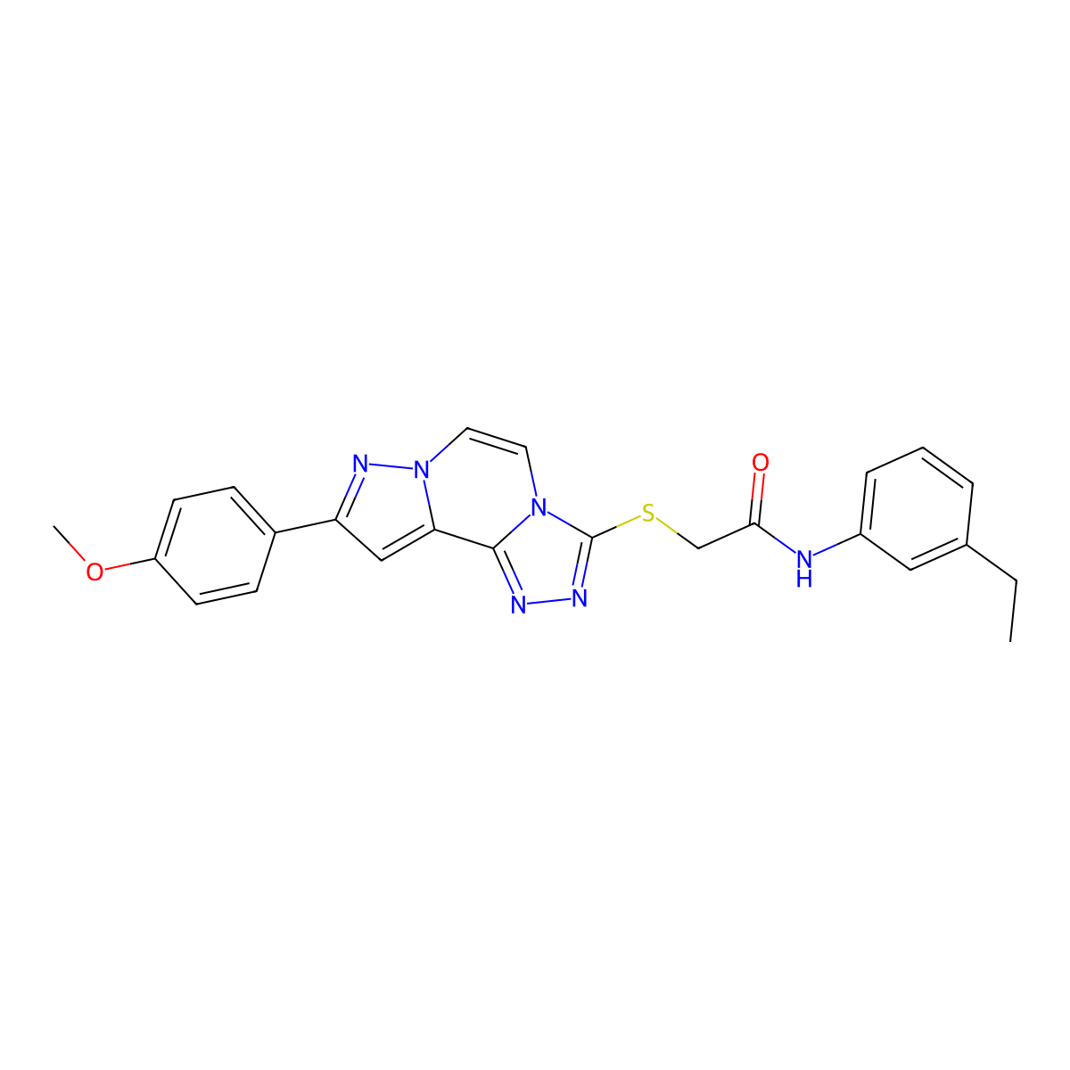 N-(3-ethylphenyl)-2-((9-(4-methoxyphenyl)pyrazolo[1,5-a][1,2,4]triazolo[3,4-c]pyrazin-3-yl)thio)acetamide molecular structure, CAS 1207059-85-5