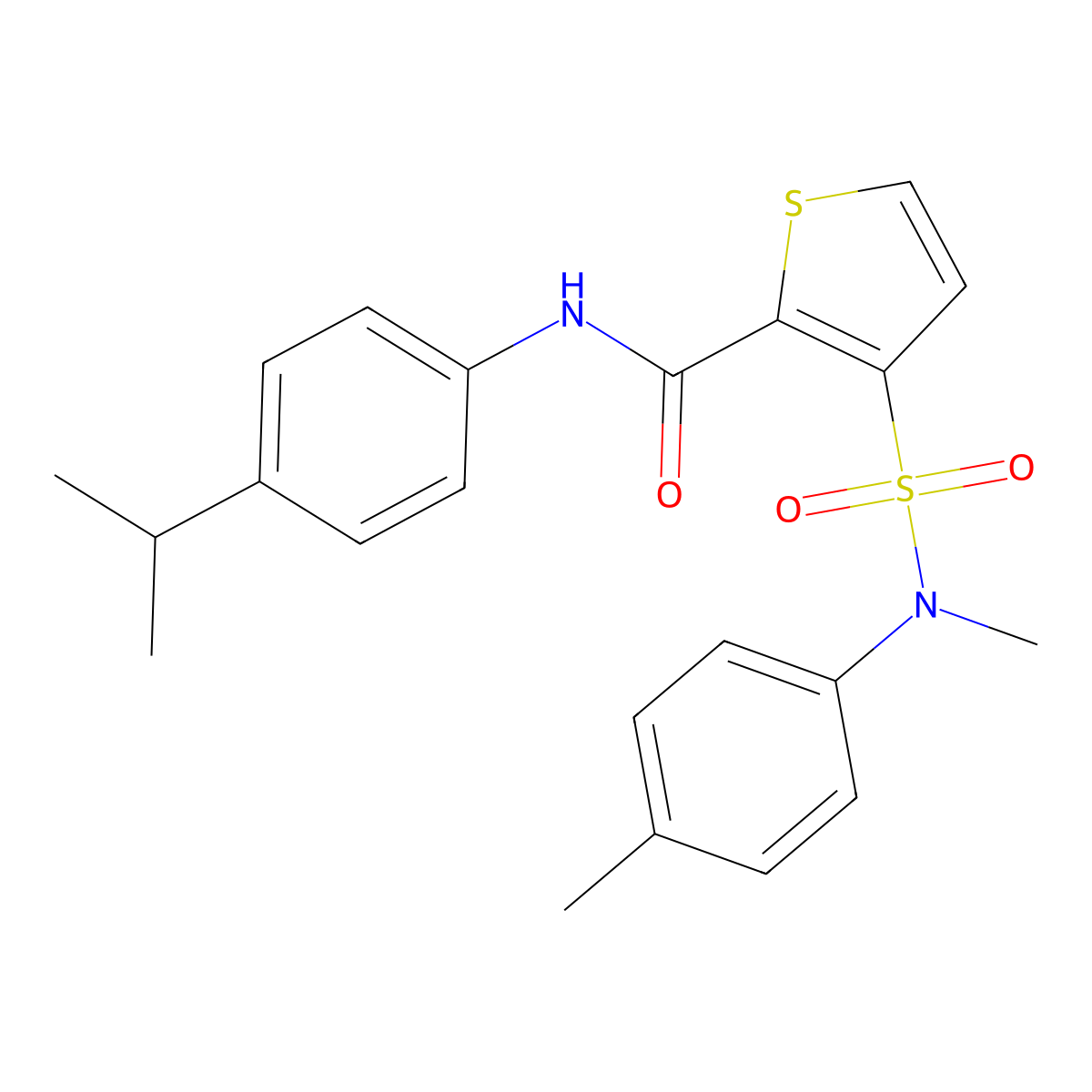 3-[methyl(4-methylphenyl)sulfamoyl]-N-[4-(propan-2-yl)phenyl]thiophene-2-carboxamide molecular structure, CAS 1207059-86-6