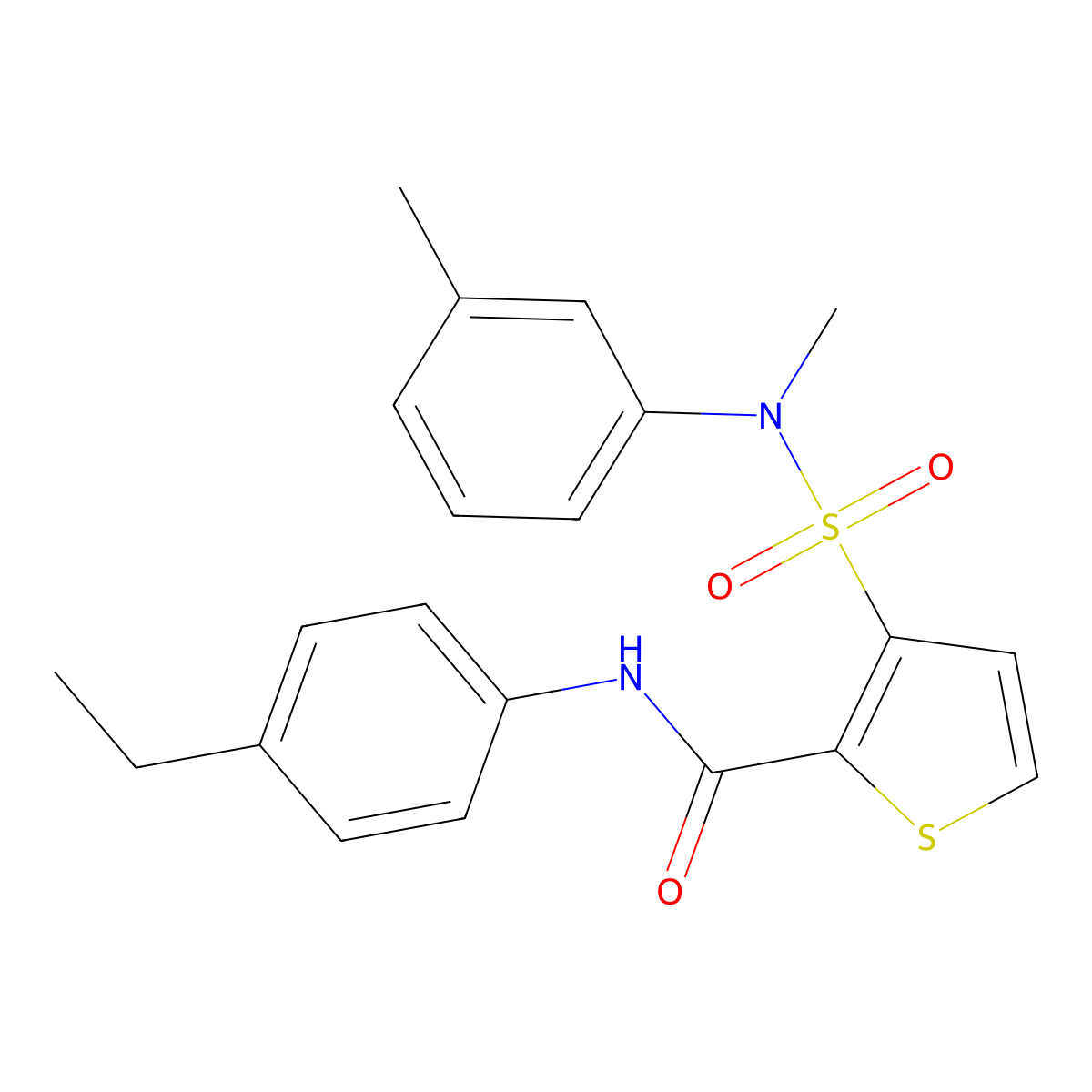 N-(4-ethylphenyl)-3-[methyl(3-methylphenyl)sulfamoyl]thiophene-2-carboxamide molecular structure, CAS 1207059-91-3