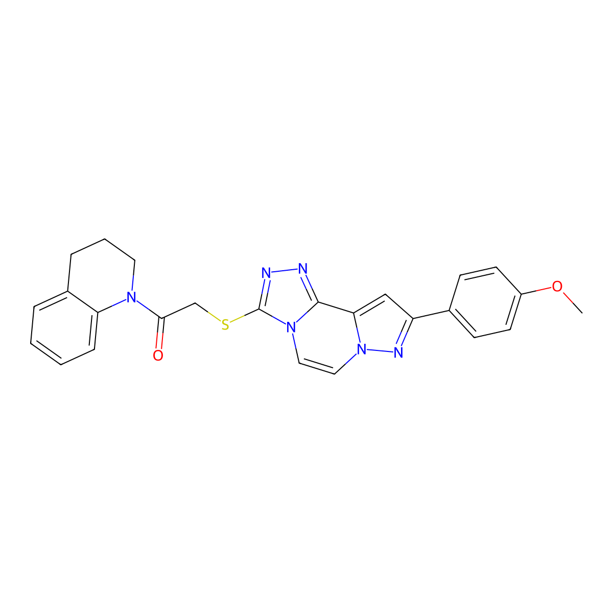 1-(3,4-dihydroquinolin-1(2H)-yl)-2-((9-(4-methoxyphenyl)pyrazolo[1,5-a][1,2,4]triazolo[3,4-c]pyrazin-3-yl)thio)ethanone molecular structure, CAS 1207059-92-4