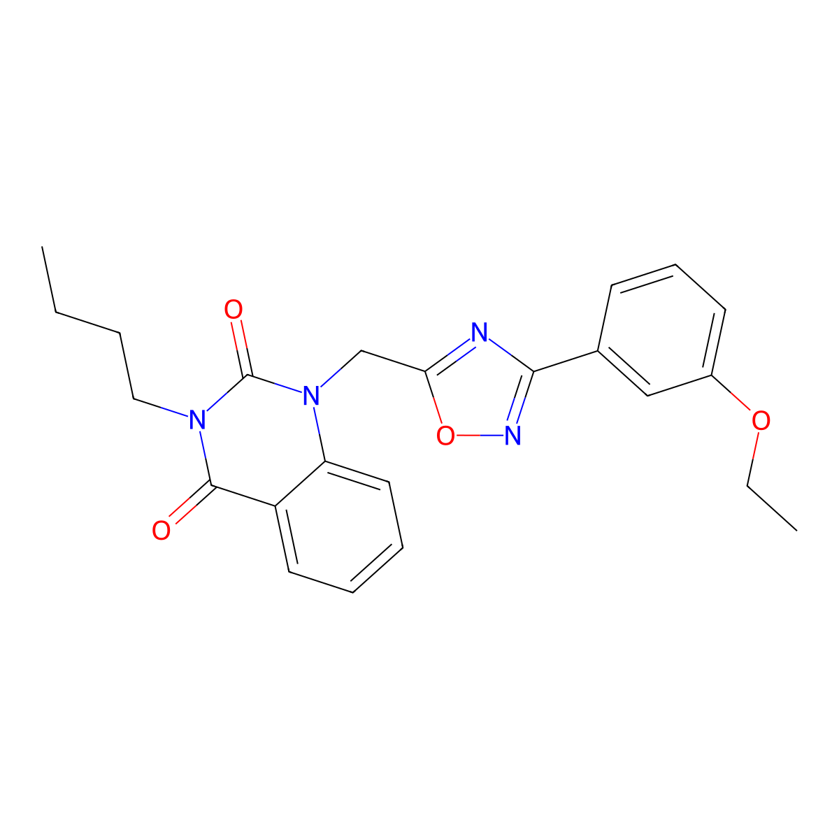 3-butyl-1-((3-(3-ethoxyphenyl)-1,2,4-oxadiazol-5-yl)methyl)quinazoline-2,4(1H,3H)-dione molecular structure, CAS 1207060-00-1