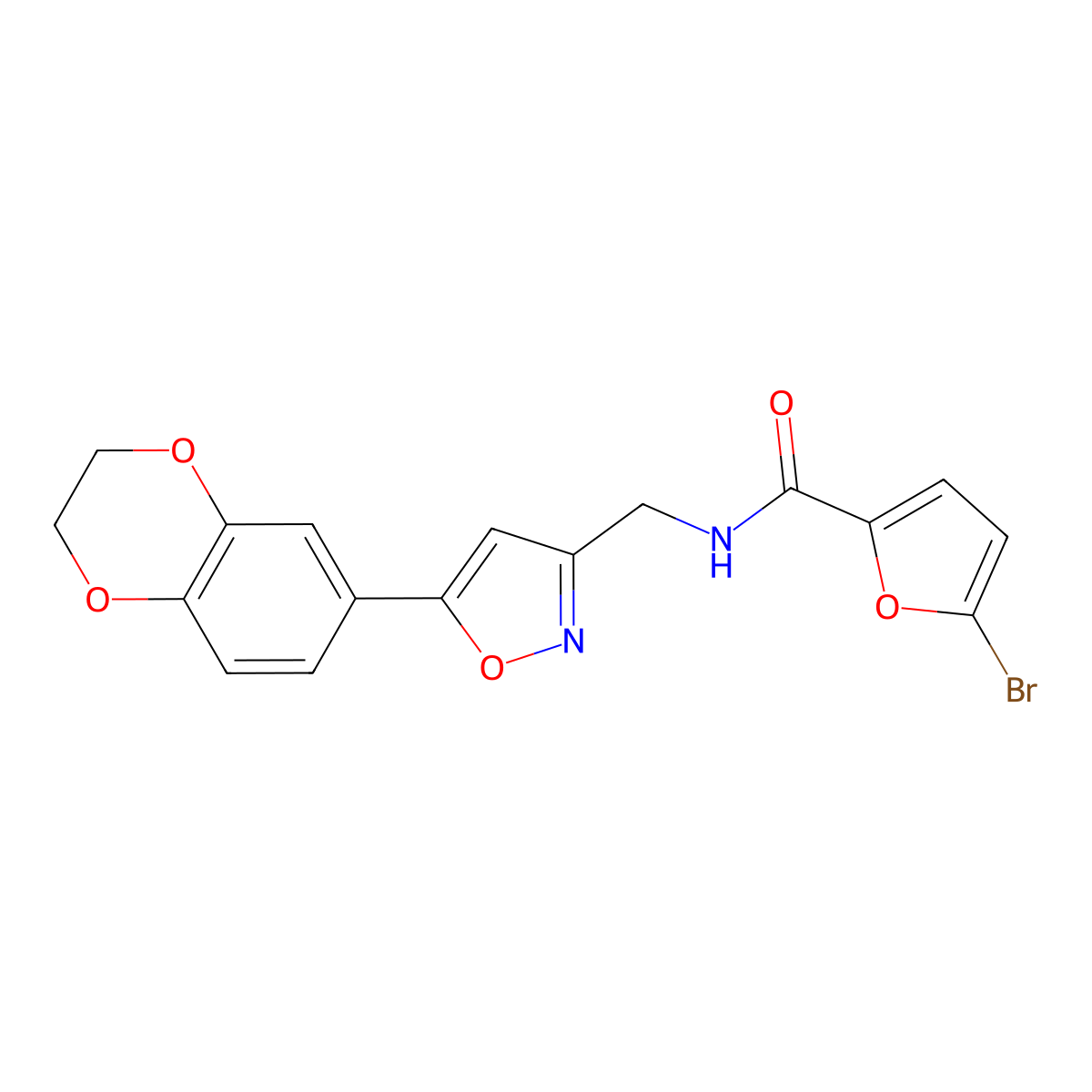 5-bromo-N-((5-(2,3-dihydrobenzo[b][1,4]dioxin-6-yl)isoxazol-3-yl)methyl)furan-2-carboxamide molecular structure, CAS 1207060-01-2