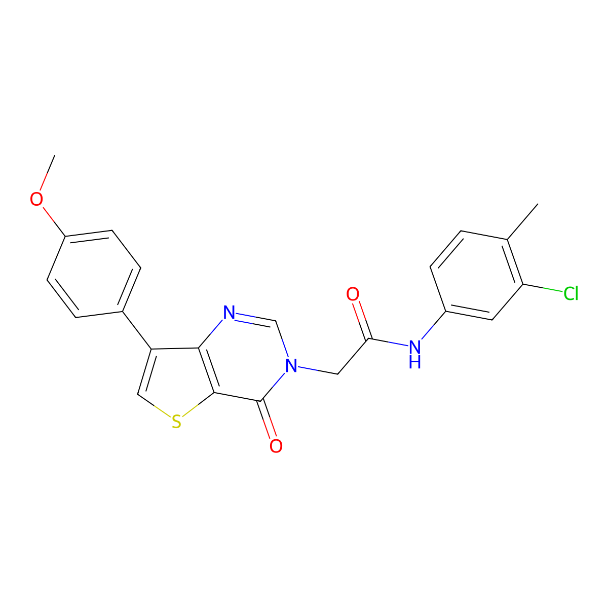 N-(3-chloro-4-methylphenyl)-2-[7-(4-methoxyphenyl)-4-oxothieno[3,2-d]pyrimidin-3(4H)-yl]acetamide molecular structure, CAS 1207060-08-9