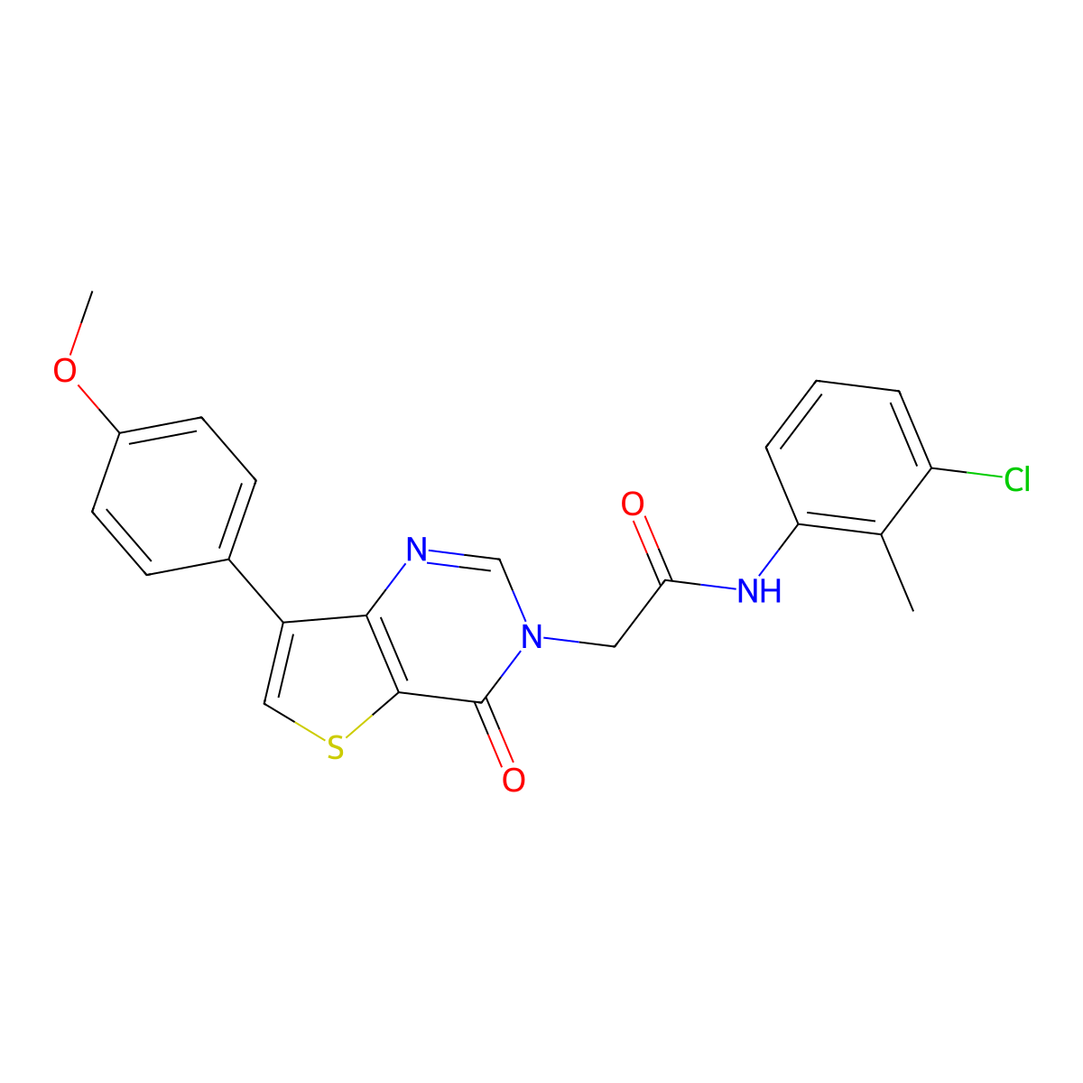 N-(3-chloro-2-methylphenyl)-2-[7-(4-methoxyphenyl)-4-oxothieno[3,2-d]pyrimidin-3(4H)-yl]acetamide molecular structure, CAS 1207060-10-3