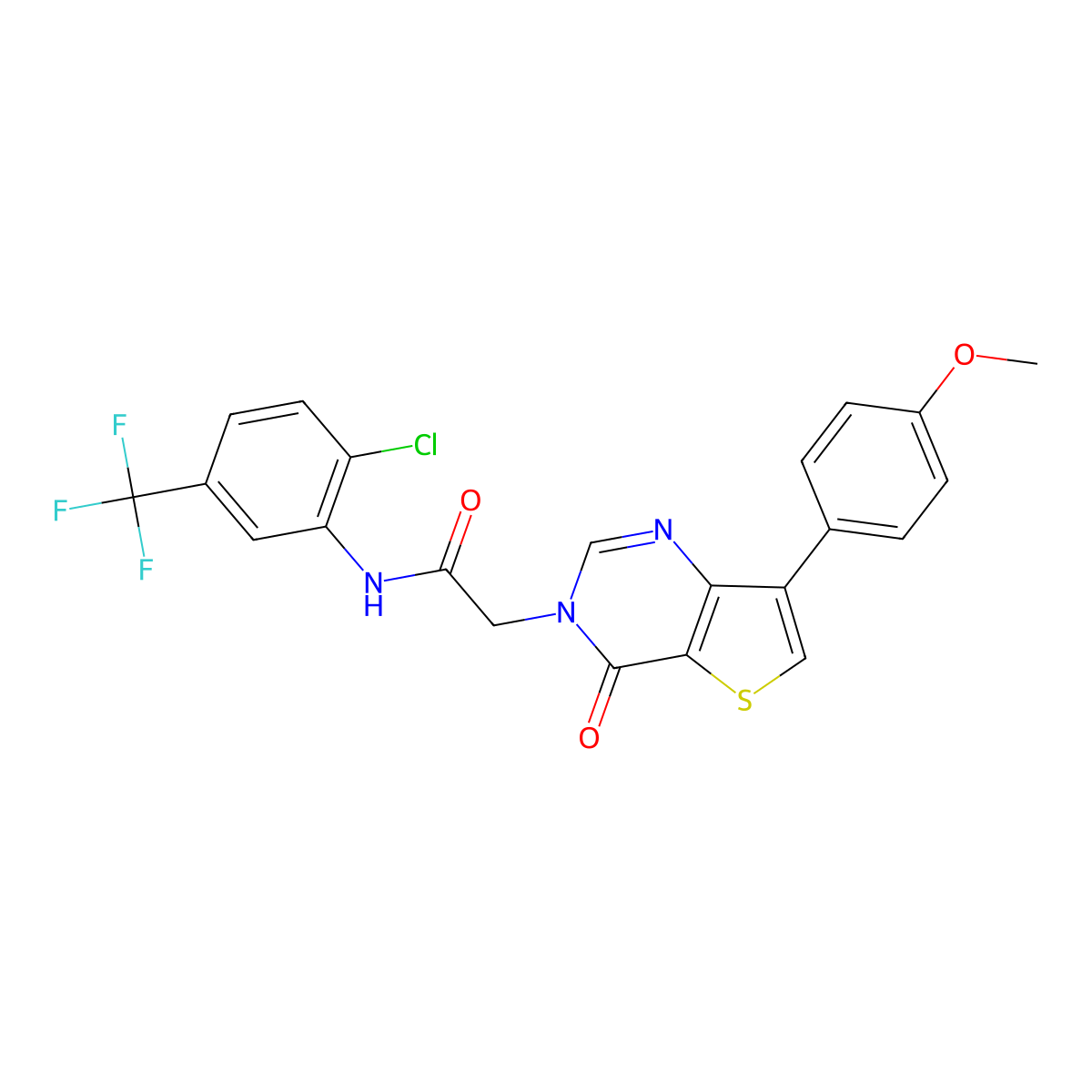 N-[2-chloro-5-(trifluoromethyl)phenyl]-2-[7-(4-methoxyphenyl)-4-oxothieno[3,2-d]pyrimidin-3(4H)-yl]acetamide molecular structure, CAS 1207060-13-6
