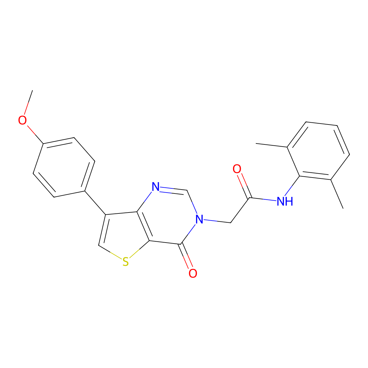 N-(2,6-dimethylphenyl)-2-[7-(4-methoxyphenyl)-4-oxothieno[3,2-d]pyrimidin-3(4H)-yl]acetamide molecular structure, CAS 1207060-17-0