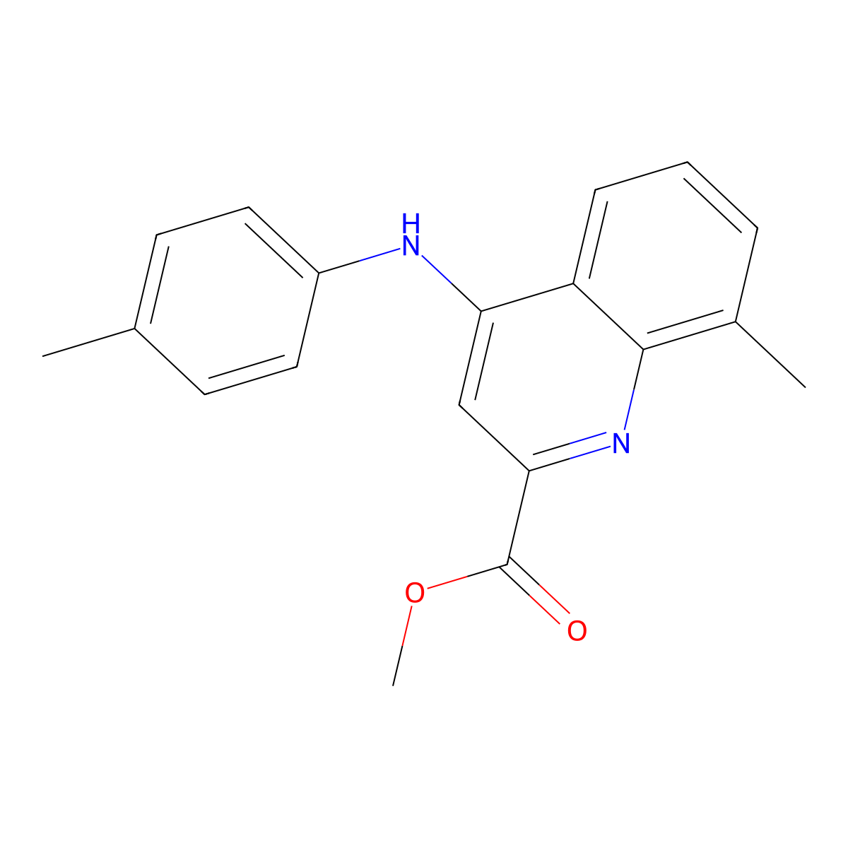 Methyl 8-methyl-4-(p-tolylamino)quinoline-2-carboxylate molecular structure, CAS 1207060-25-0