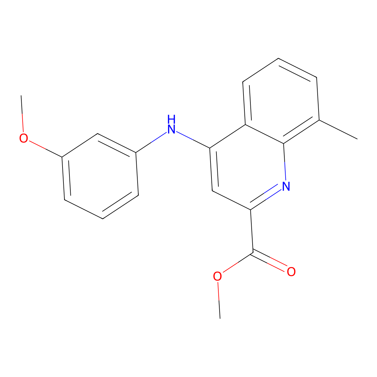 Methyl 4-[(3-methoxyphenyl)amino]-8-methylquinoline-2-carboxylate molecular structure, CAS 1207060-28-3