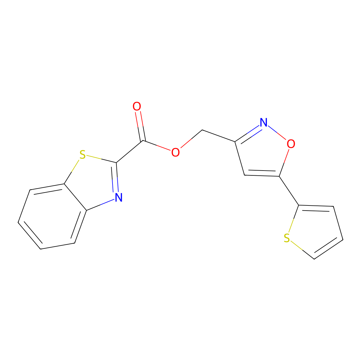(5-(Thiophen-2-yl)isoxazol-3-yl)methyl benzo[d]thiazole-2-carboxylate molecular structure, CAS 1207060-30-7