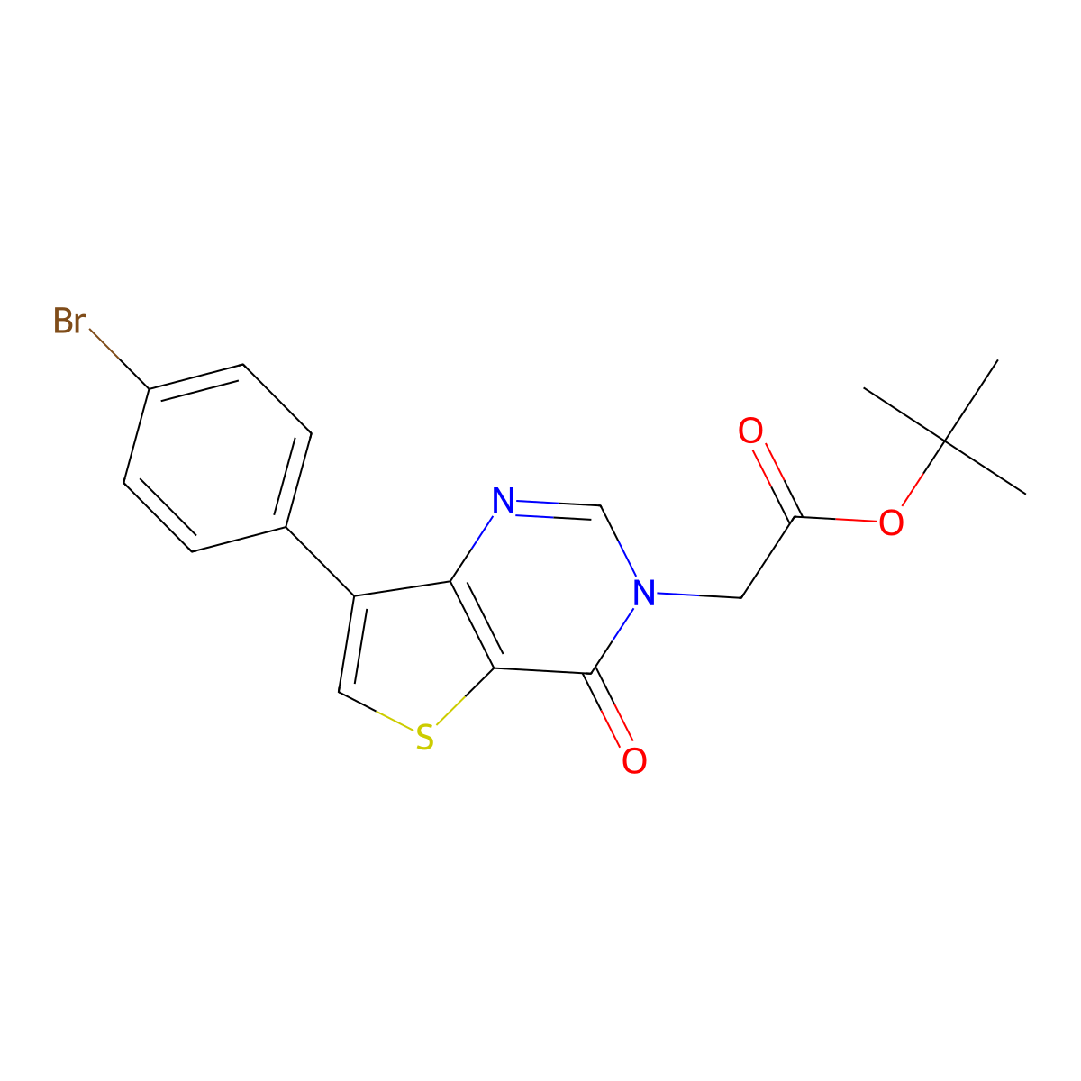 tert-butyl [7-(4-bromophenyl)-4-oxothieno[3,2-d]pyrimidin-3(4H)-yl]acetate molecular structure, CAS 1207060-32-9
