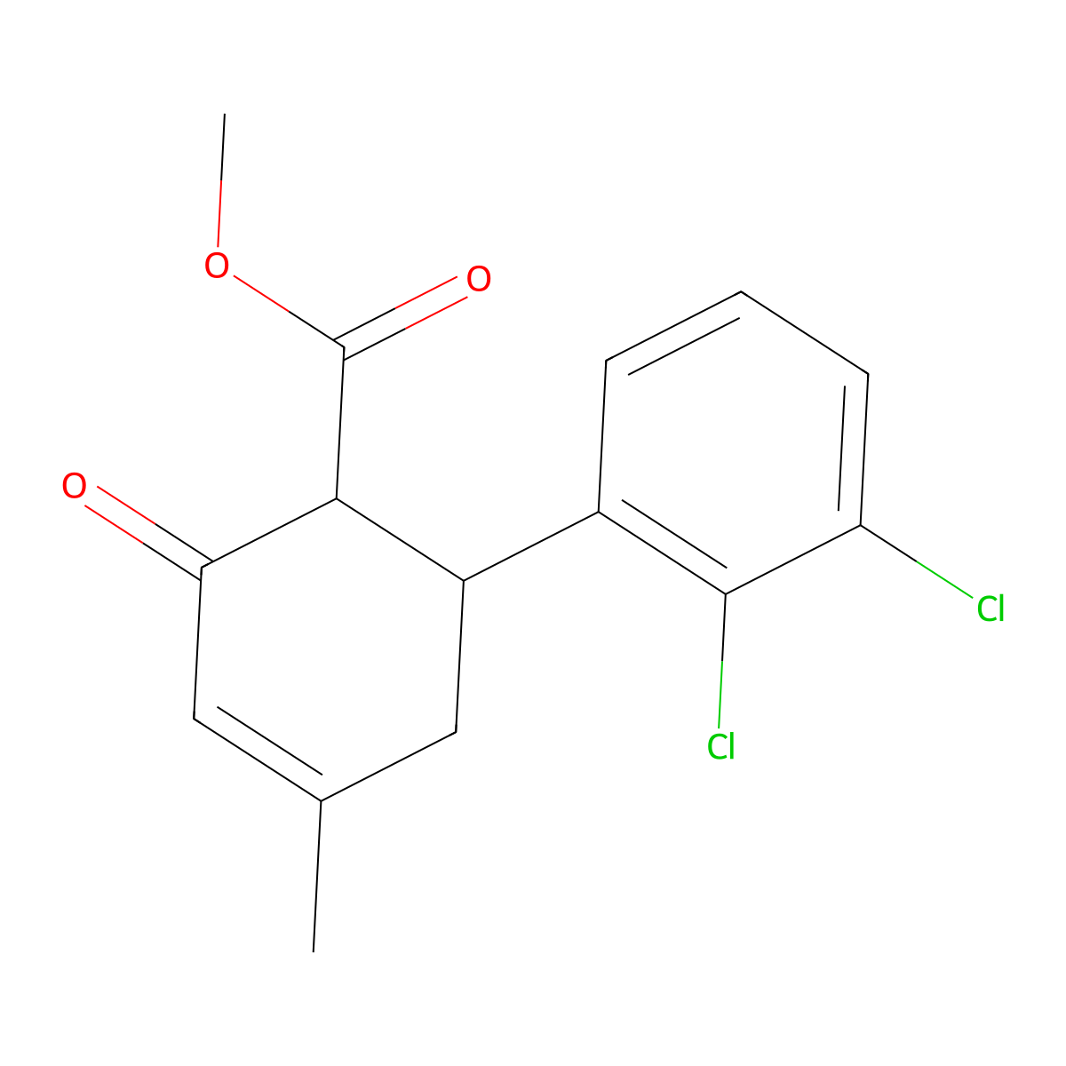 Methyl 2',3'-dichloro-5-methyl-3-oxo-1,2,3,6-tetrahydro-[1,1'-biphenyl]-2-carboxylate molecular structure, CAS 1207068-15-2