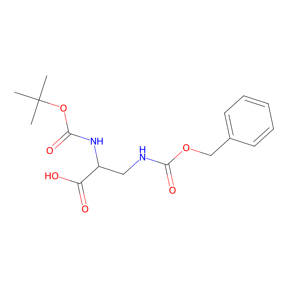 3-(((Benzyloxy)carbonyl)amino)-2-((tert-butoxycarbonyl)amino)propanoic acid molecular structure, CAS 120709-59-3