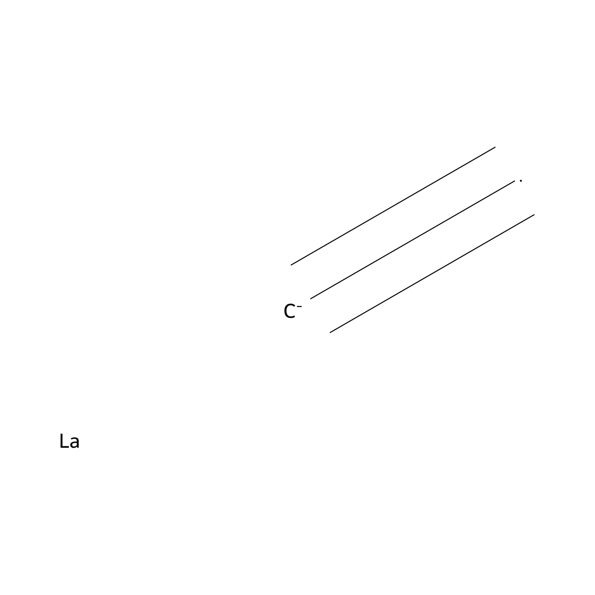 Lanthanum carbide (LaC2) molecular structure, CAS 12071-15-7