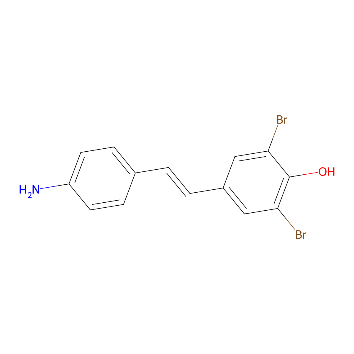 4-[(E)-2-(4-aminophenyl)ethenyl]-2,6-dibromophenol molecular structure, CAS 1207105-05-2
