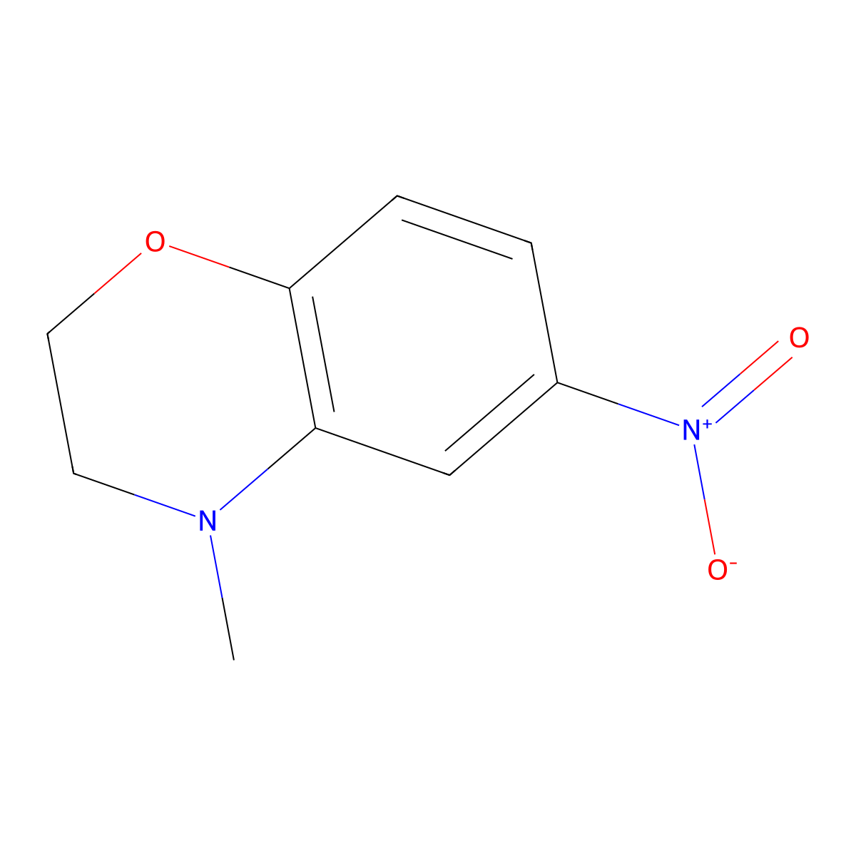 4-Methyl-6-nitro-3,4-dihydro-2H-1,4-benzoxazine molecular structure, CAS 120711-82-2