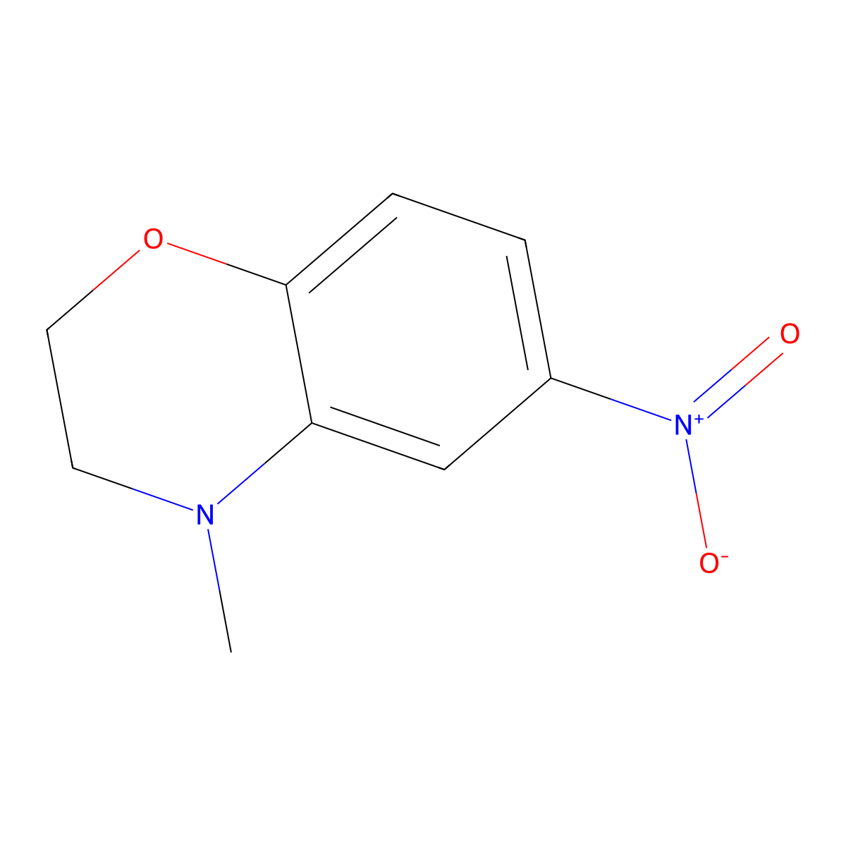4-Methyl-6-nitro-3,4-dihydro-2H-1,4-benzoxazine molecular structure, CAS 120711-82-2