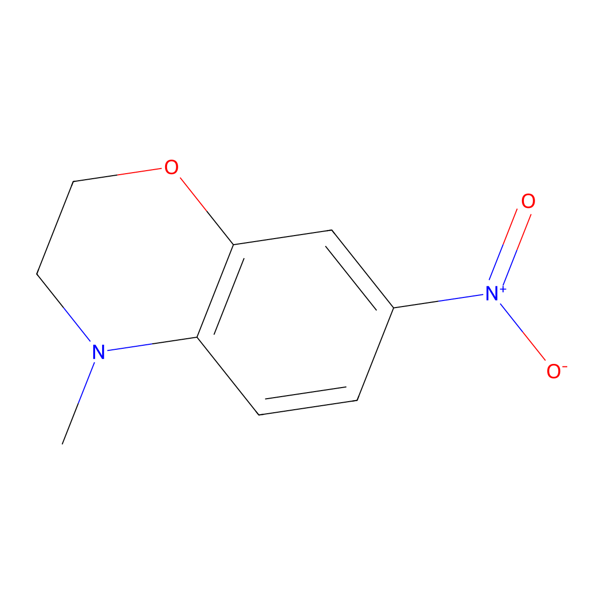 4-Methyl-7-nitro-3,4-dihydro-2H-benzo[b][1,4]oxazine molecular structure, CAS 120711-93-5