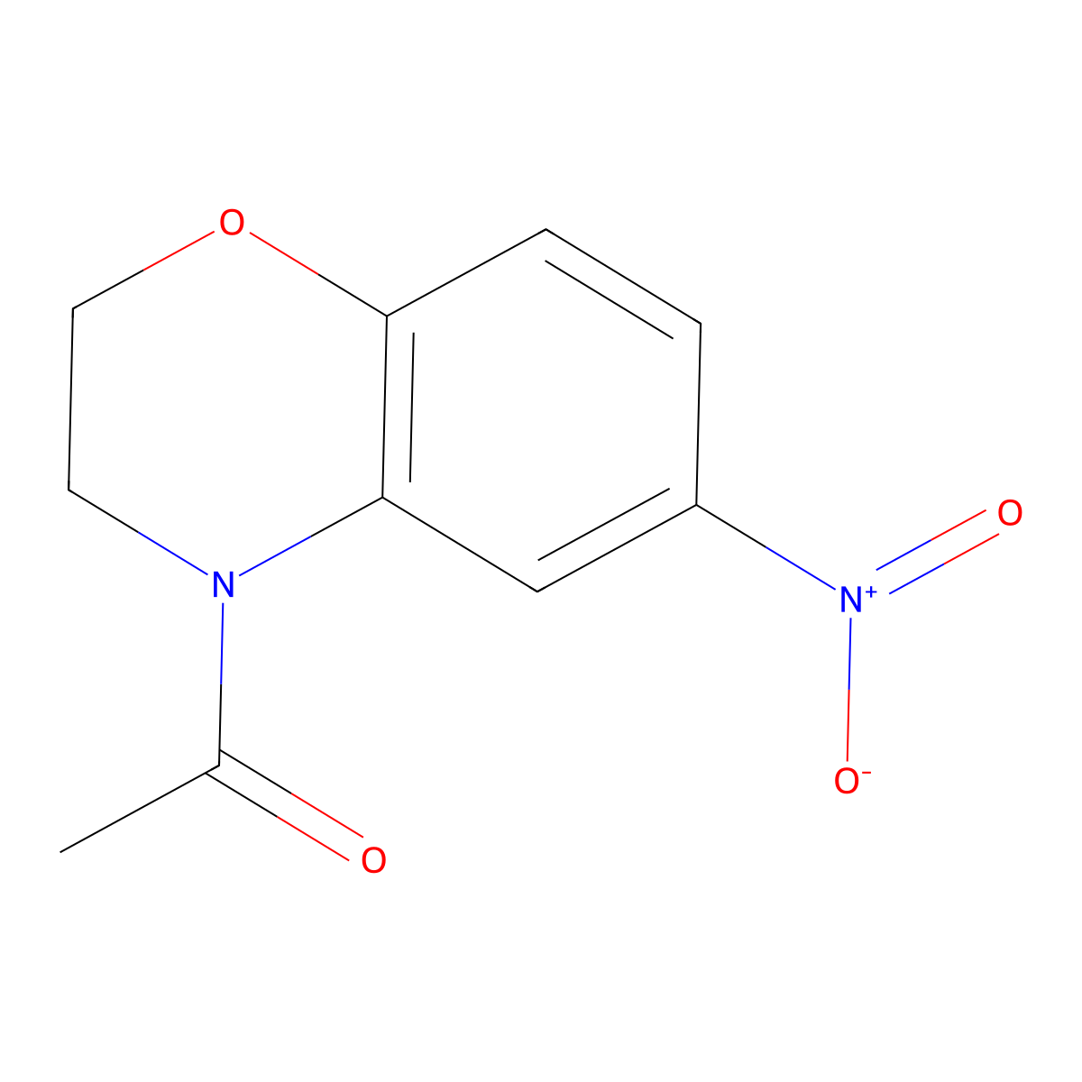 1-(6-nitro-2H-benzo[b][1,4]oxazin-4(3H)-yl)ethanone molecular structure, CAS 120711-96-8
