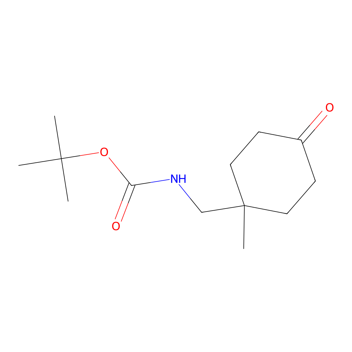 tert-butyl N-((1-methyl-4-oxocyclohexyl)methyl)carbamate molecular structure, CAS 1207111-45-2