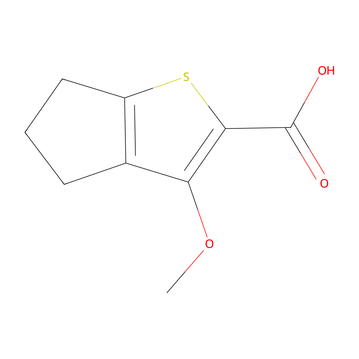 3-Methoxy-5,6-dihydro-4H-cyclopenta[b]thiophene-2-carboxylic acid molecular structure, CAS 120715-47-1