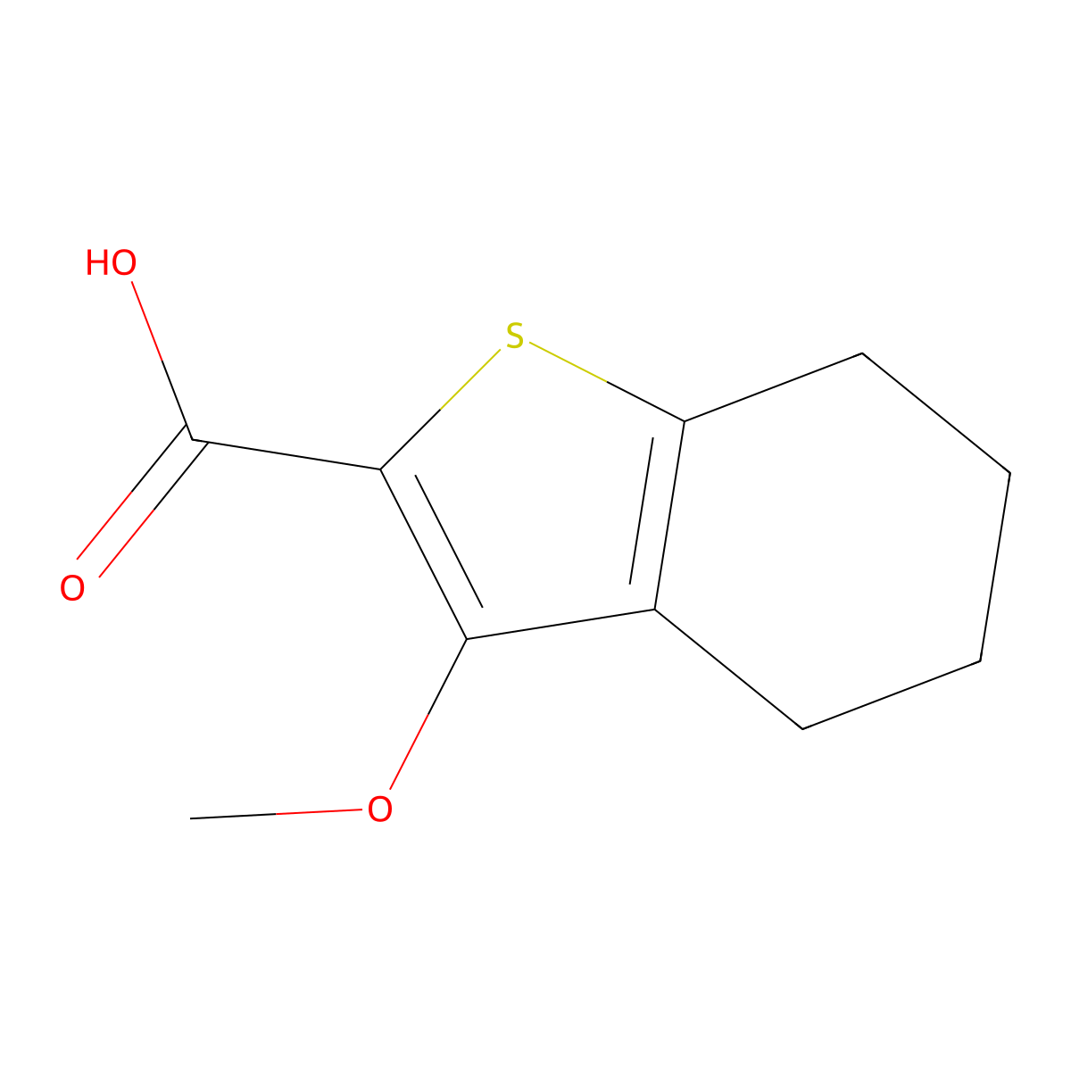 3-Methoxy-4,5,6,7-tetrahydrobenzo[b]thiophene-2-carboxylic acid molecular structure, CAS 120715-48-2