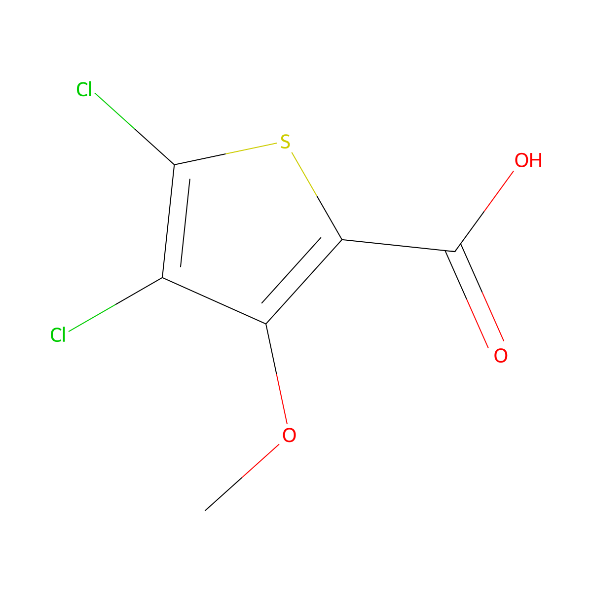 4,5-Dichloro-3-methoxythiophene-2-carboxylic acid molecular structure, CAS 120715-49-3