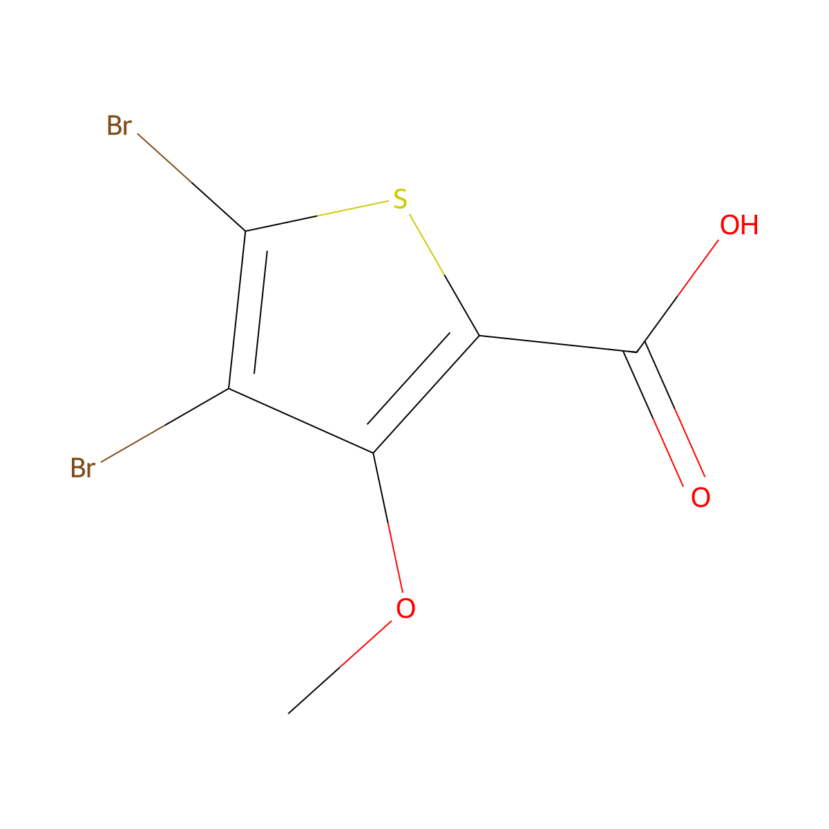 4,5-Dibromo-3-methoxythiophene-2-carboxylic acid molecular structure, CAS 120715-53-9