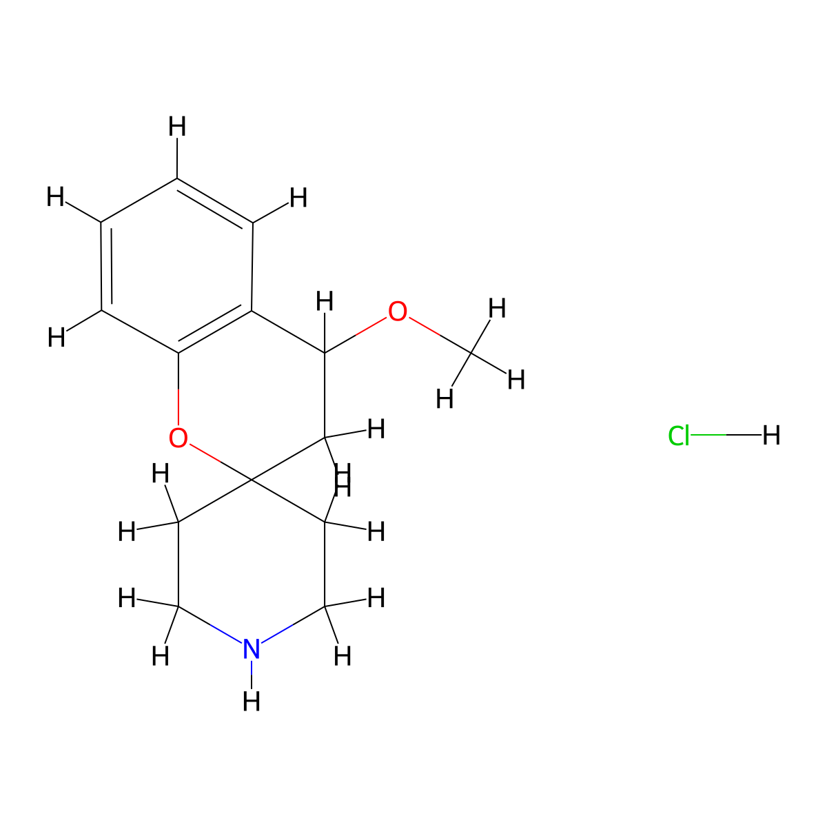 4-Methoxy-3,4-dihydrospiro[1-benzopyran-2,4'-piperidine] hydrochloride molecular structure, CAS 1207163-74-3