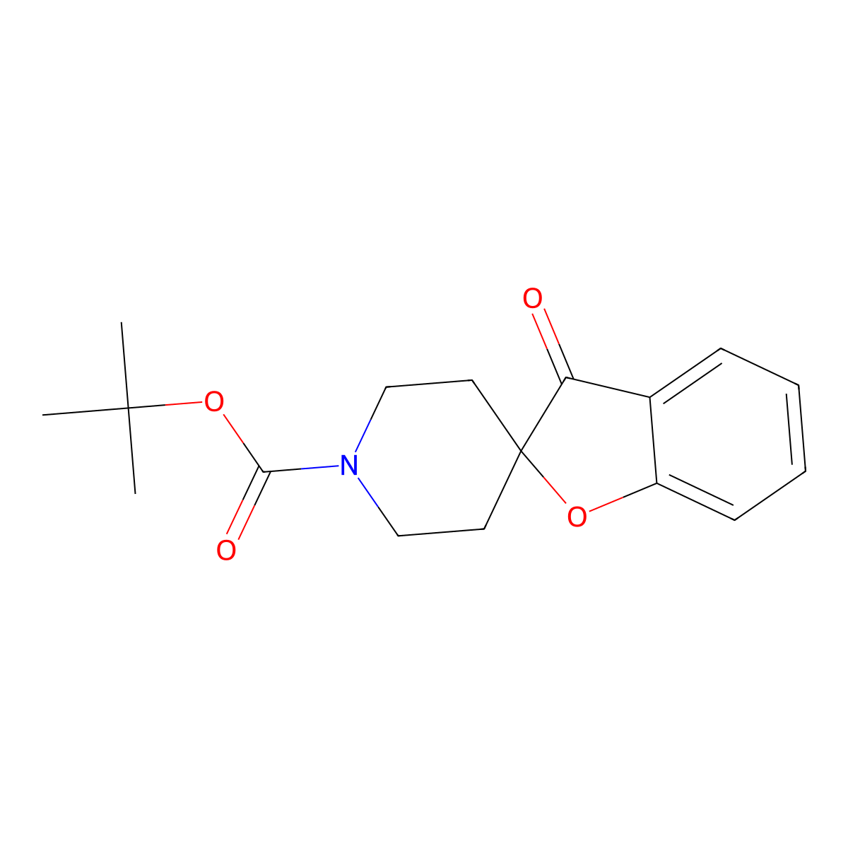 1,1-Dimethylethyl 3-oxospiro[benzofuran-2(3H),4'-piperidine]-1'-carboxylate molecular structure, CAS 1207163-87-8